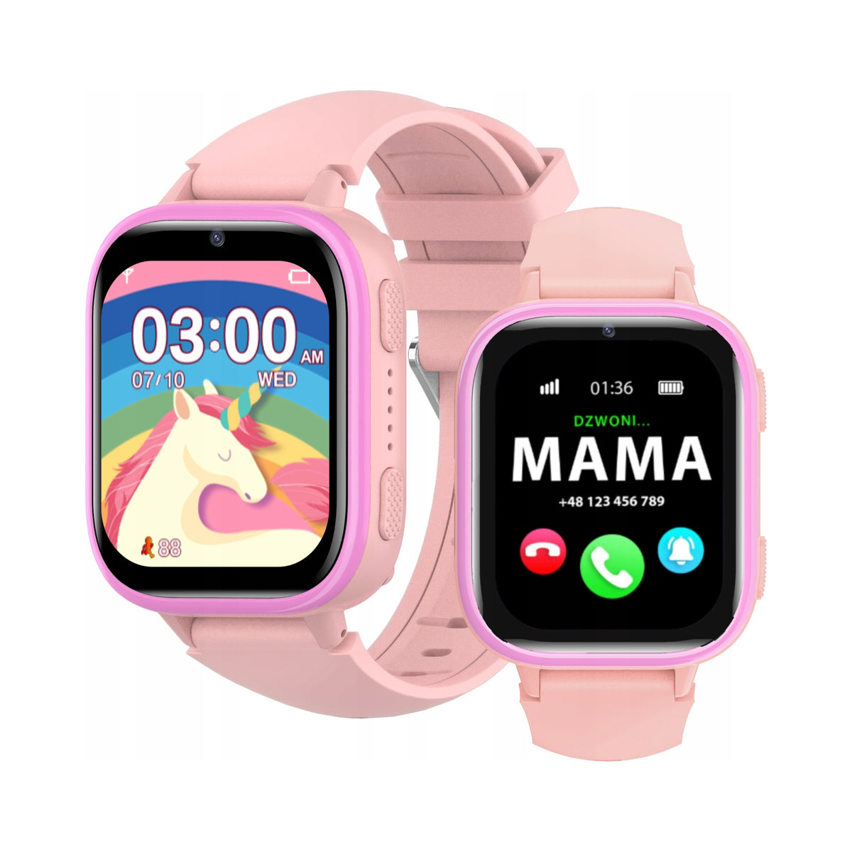 2x Smartwatch for Children Loleko L26 Sim Polish Menu Children's Watch Rozo
