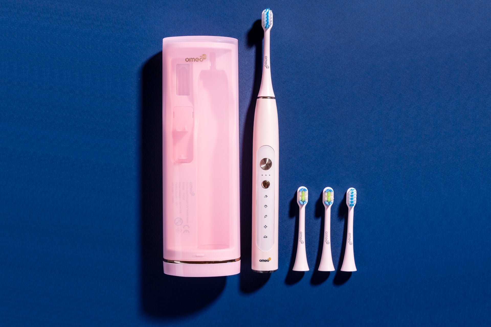 2x Sonic Toothbrush OMEO +365 UV Sanitizer Pink + Black Brand OMEO