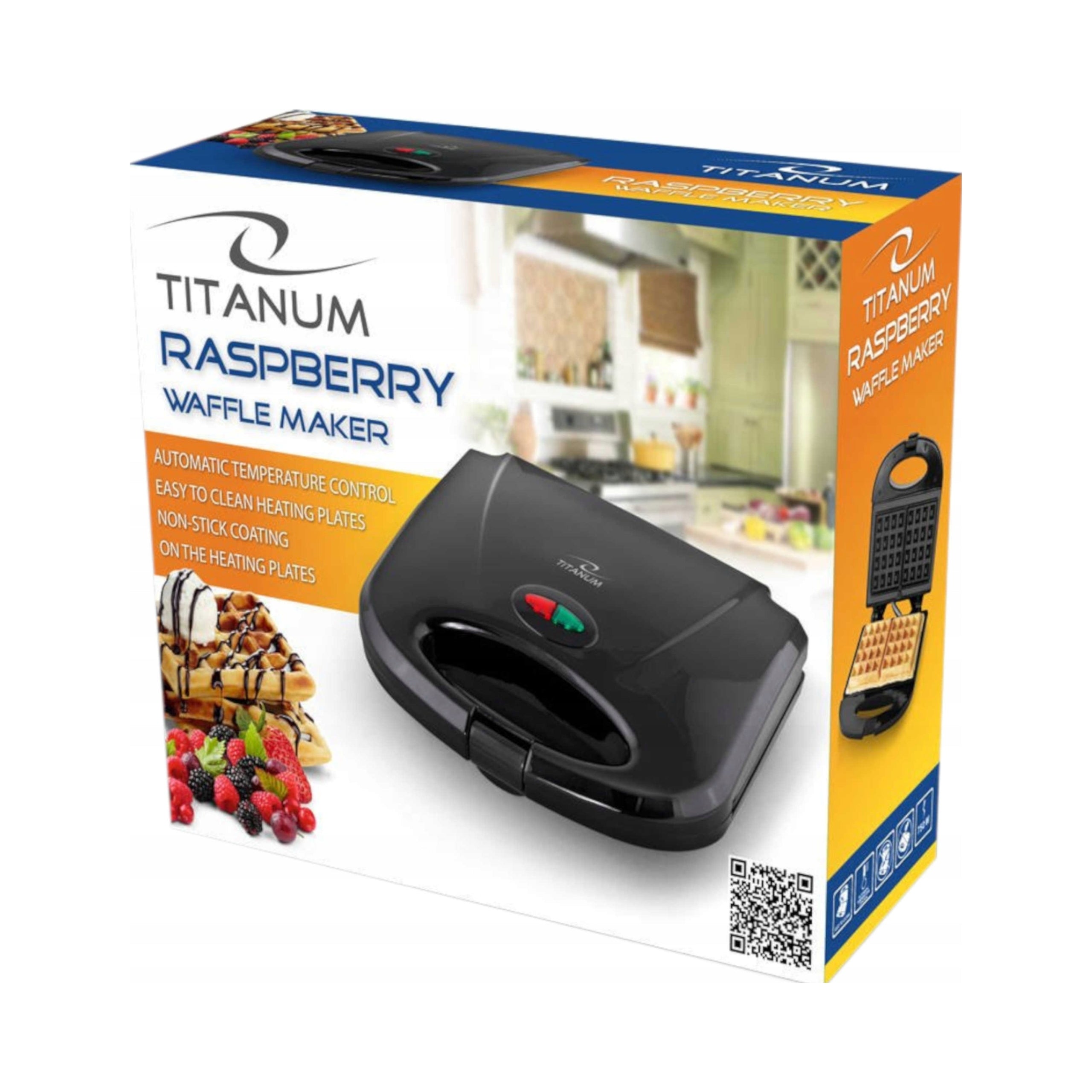 2x TITANUM Raspberry TKT003 waffle iron (750W; black)