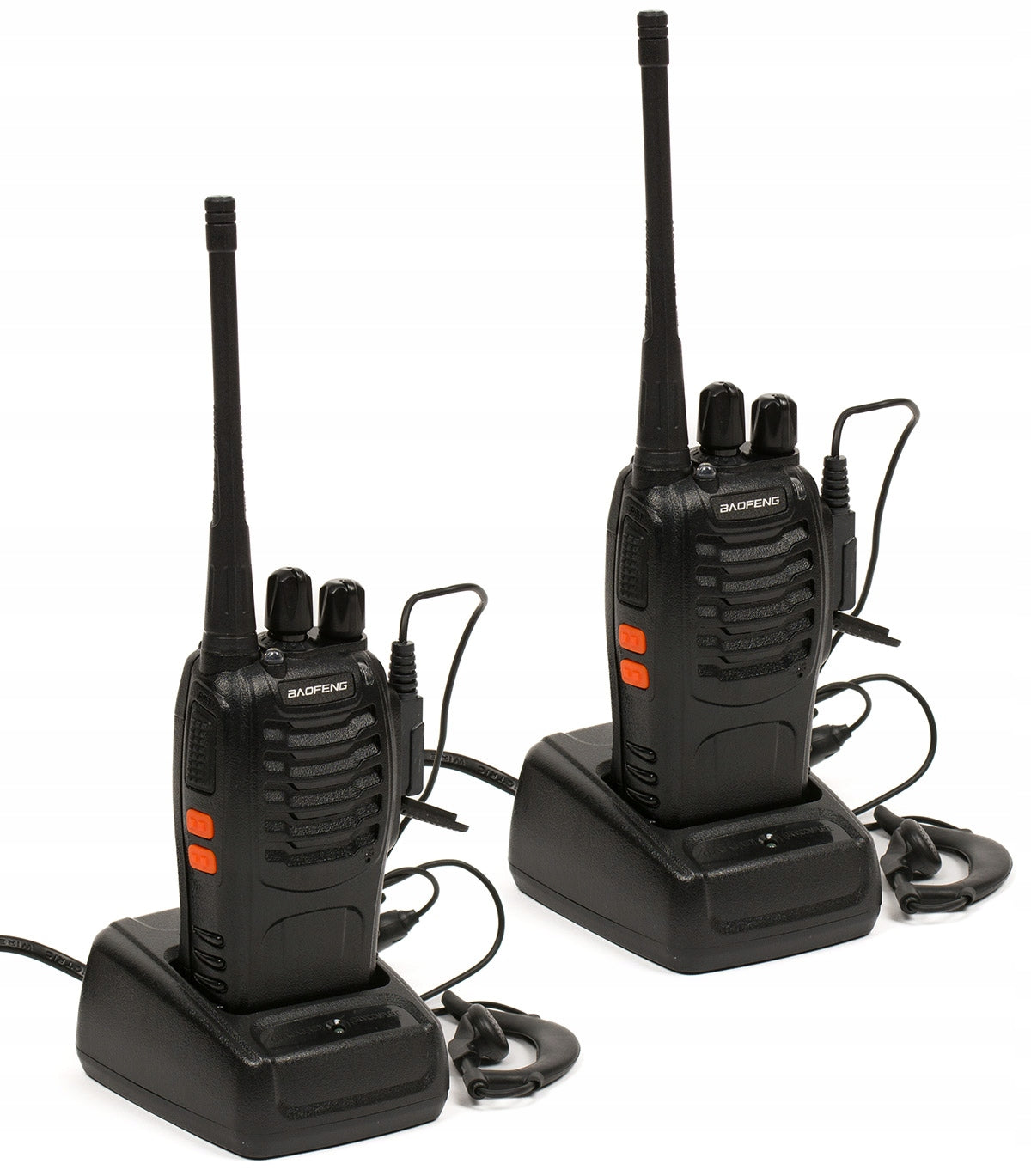 2x TWO-WAY RADIO BAOFENG BF-888S WALKIE TALKIE RADIO UHF SET + HEADPHONES