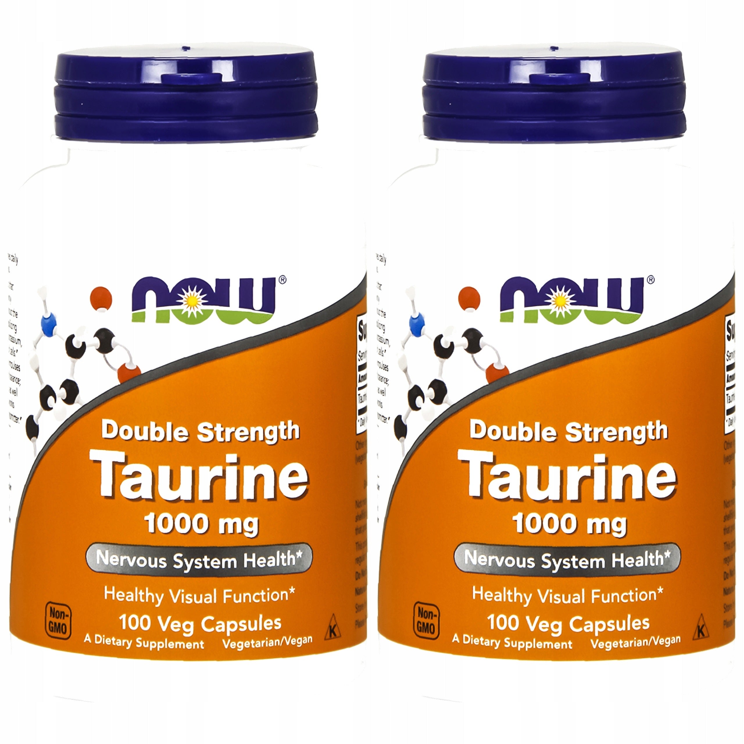 2x Taurine 1000mg Amino Acid Taurine 100caps Strength Regeneration NOW FO