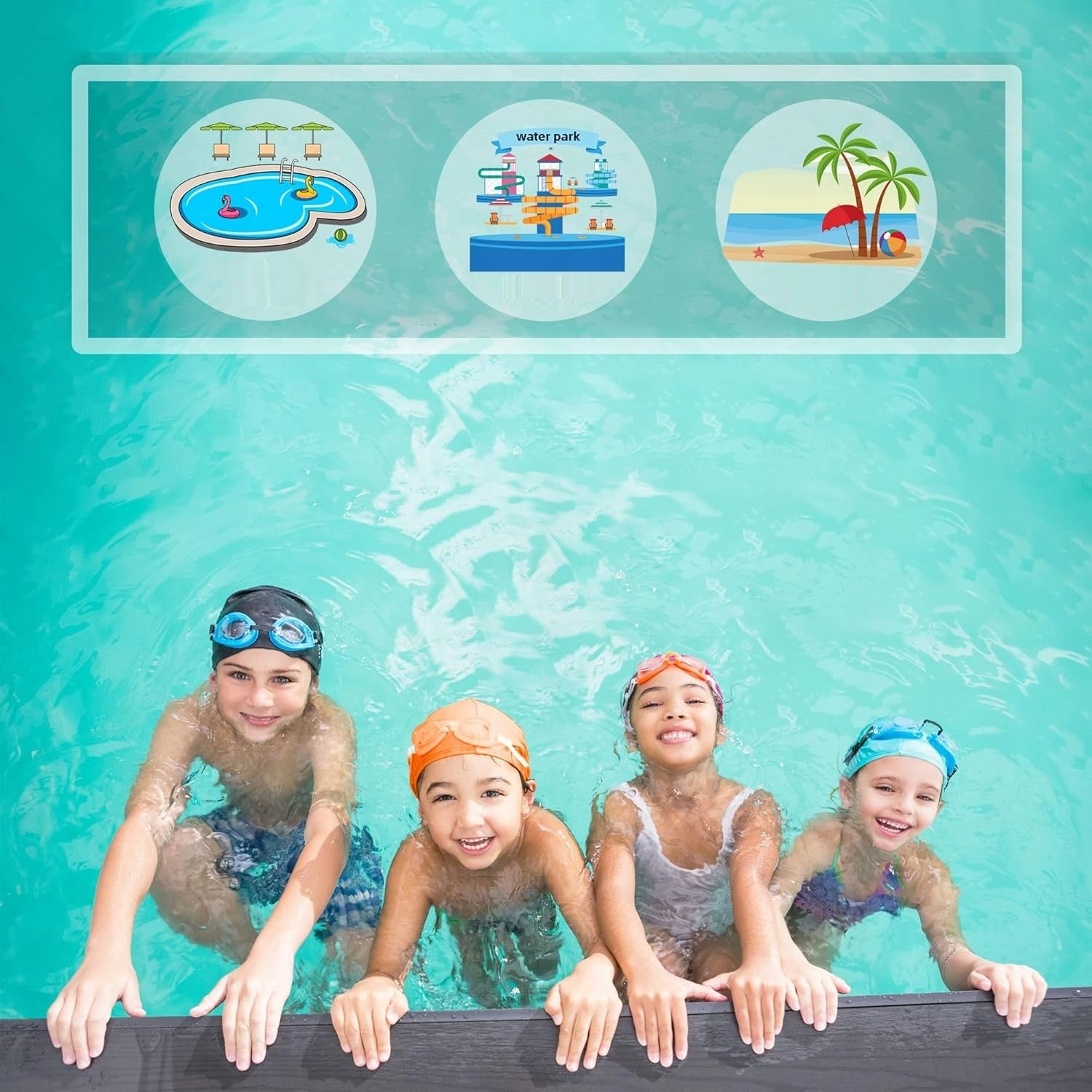 2x UNIVERSAL SWIMMING CAP FOR POOL BLUE MATERIAL LIGHTWEIGHT Brand no brand