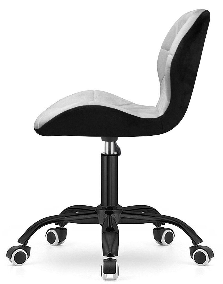 2x VASTO OFFICE VELVET BLACK + GREY SMOKE swivel chair Brand Lugano