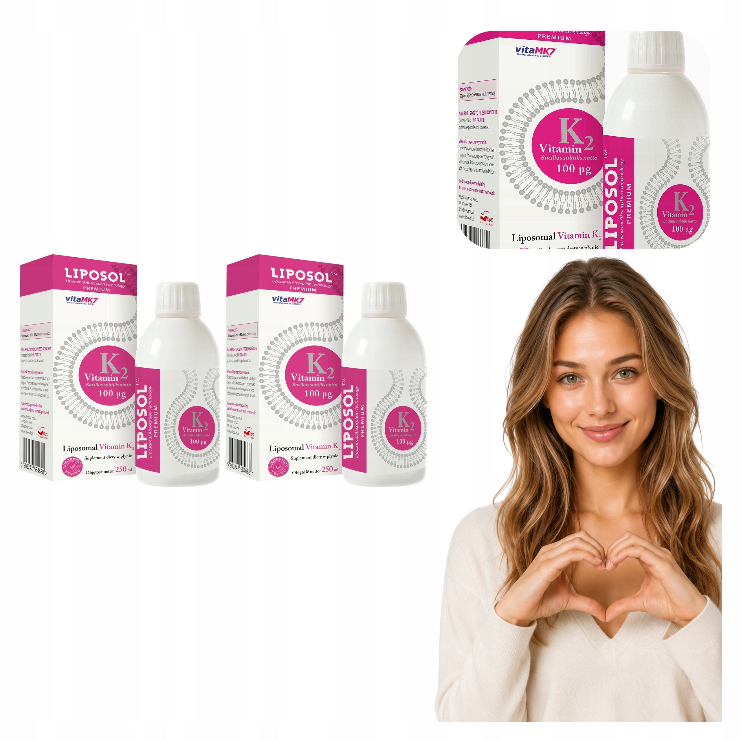 2x VIT K2 MK7 ALINESS Liposol VitaMK7 100 µg Bone Liquid 500 ml 5 ml 133%