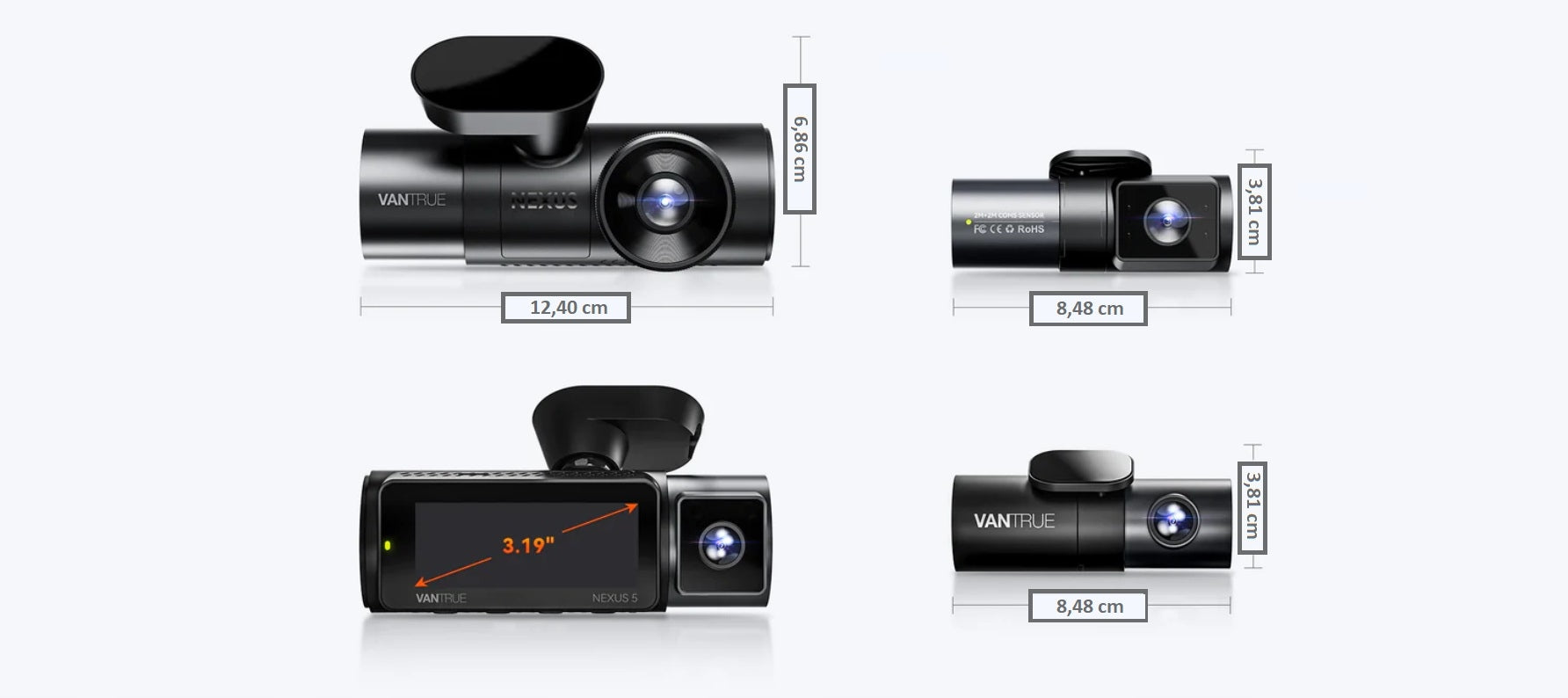 2x Vantrue N5 Nexus 5 Video Recorder Brand Vantrue