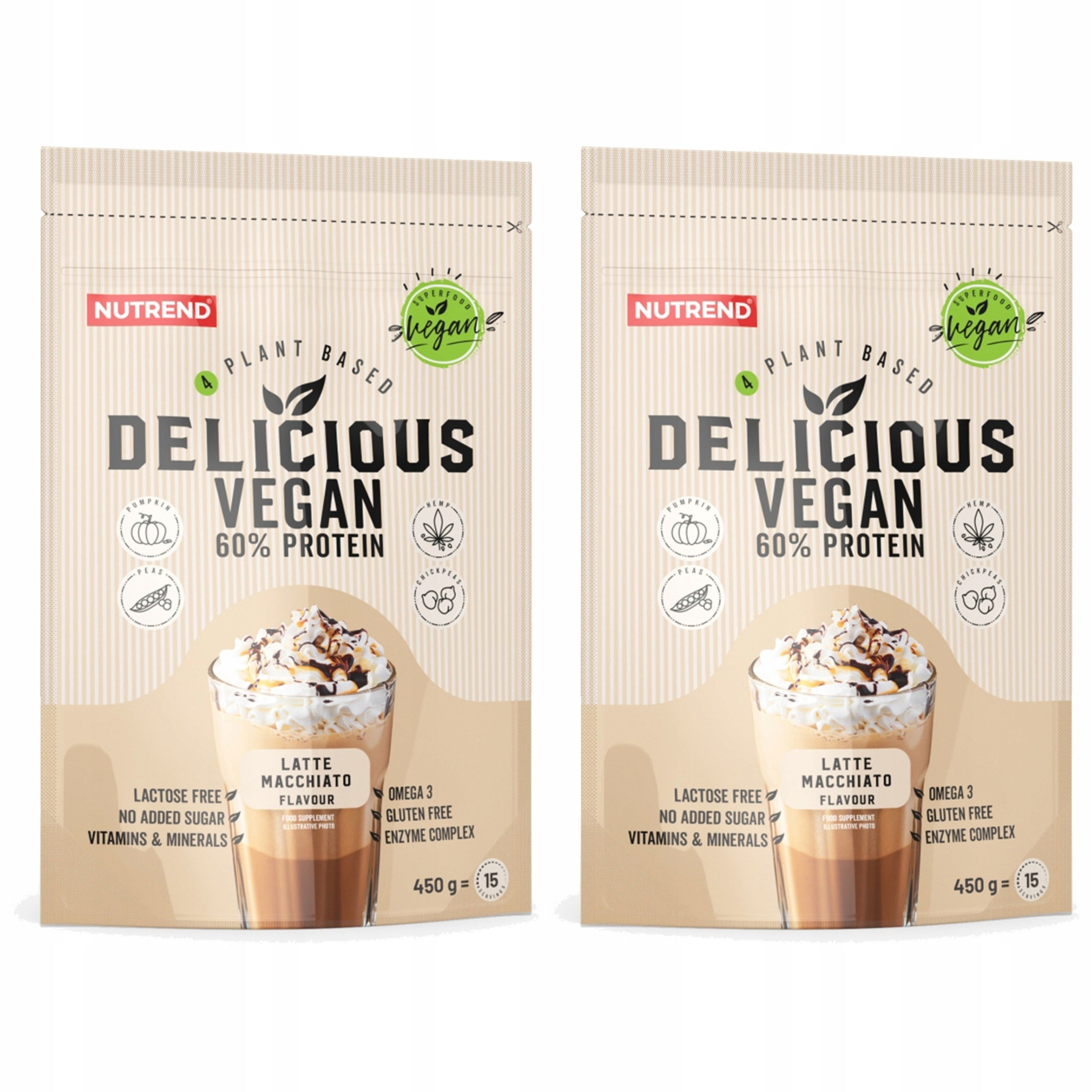 2x Vegan Protein Vegetable Pea Chickpeas Hemp Pumpkin NUTREND