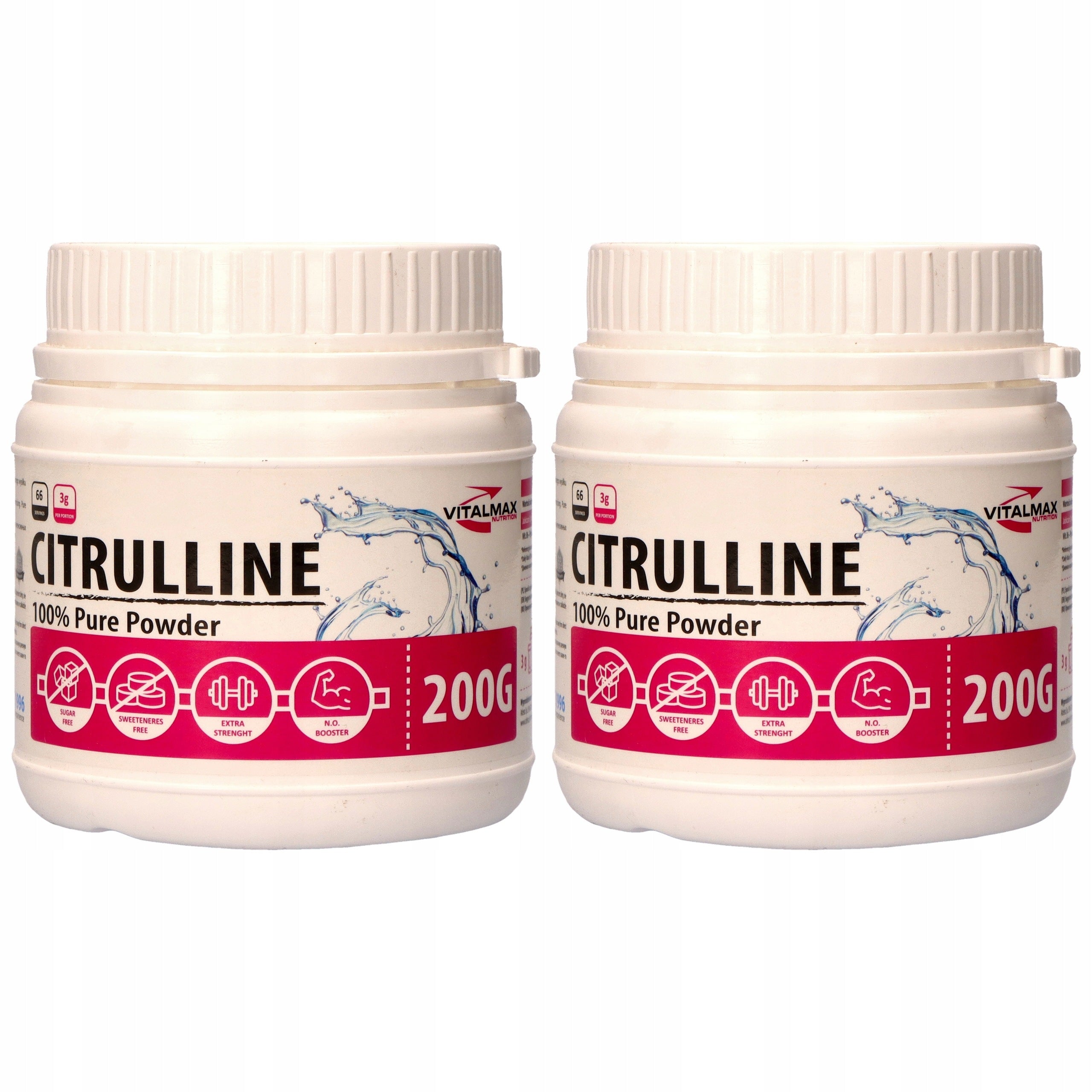 2x Vitalmax Care Citrulline 200g Citrulline for Strength and Energy Training
