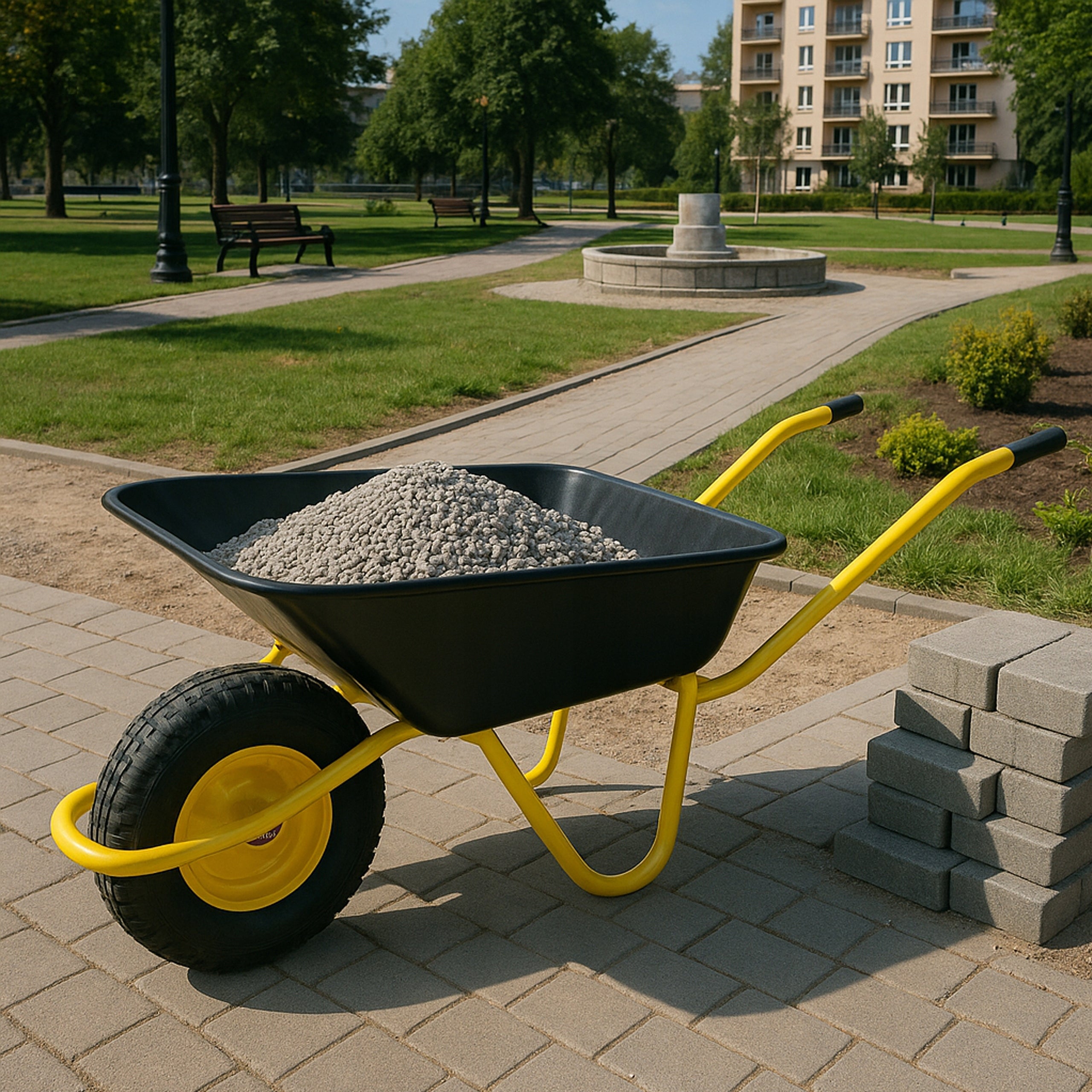 2x WHEEL FOR WHEELBARROW TROLLEY 2PR 260x85mm 3.00-4 WITH INNER TUBE PUMPED STRONG Type wheel