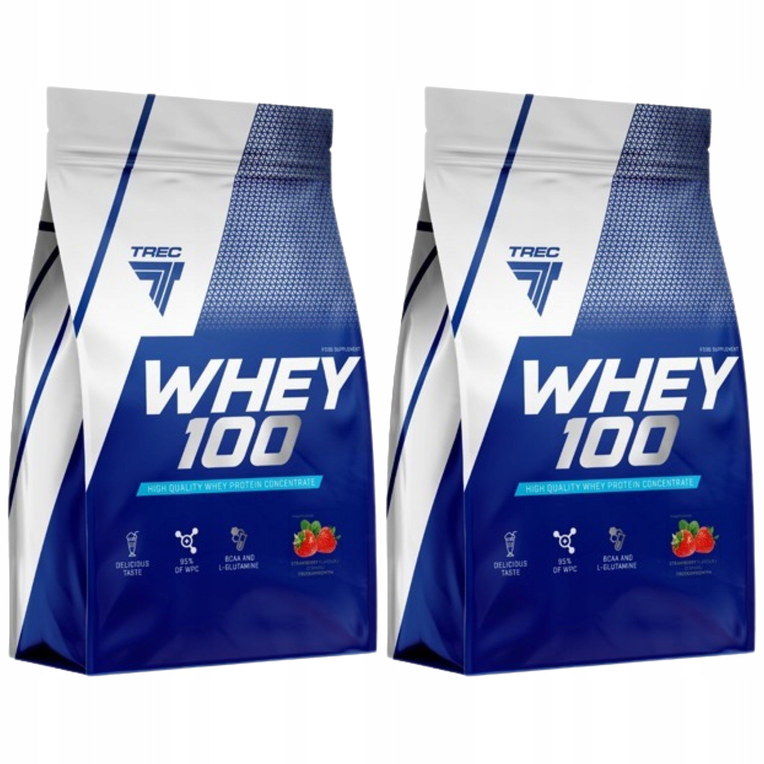 2x WHEY PROTEIN 100 CONCENTRATE WPC MUSCLE MASS 2275g TREC