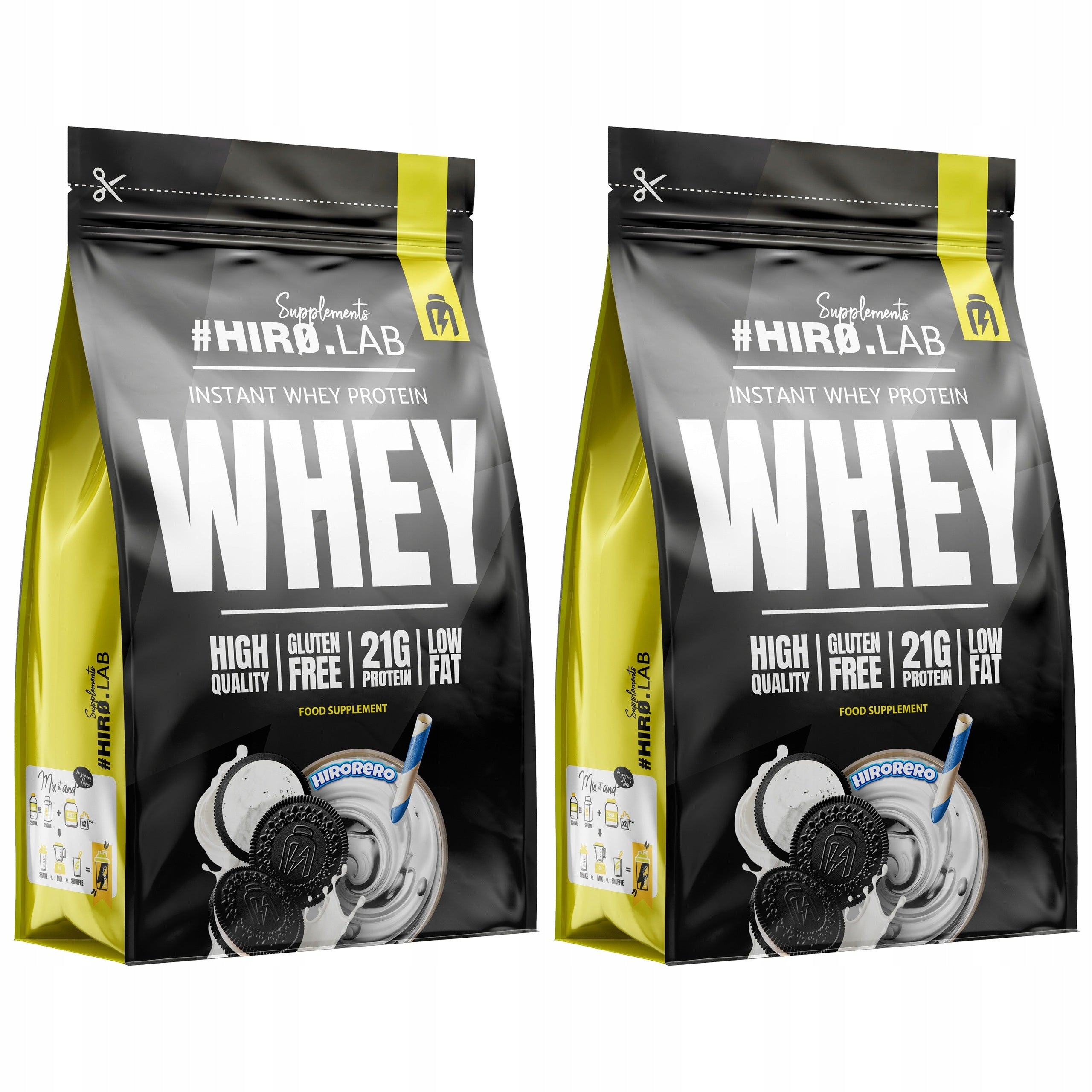 2x WHEY PROTEIN 21g CONCENTRATE REGENERATION MASS 450g HIRO.LAB
