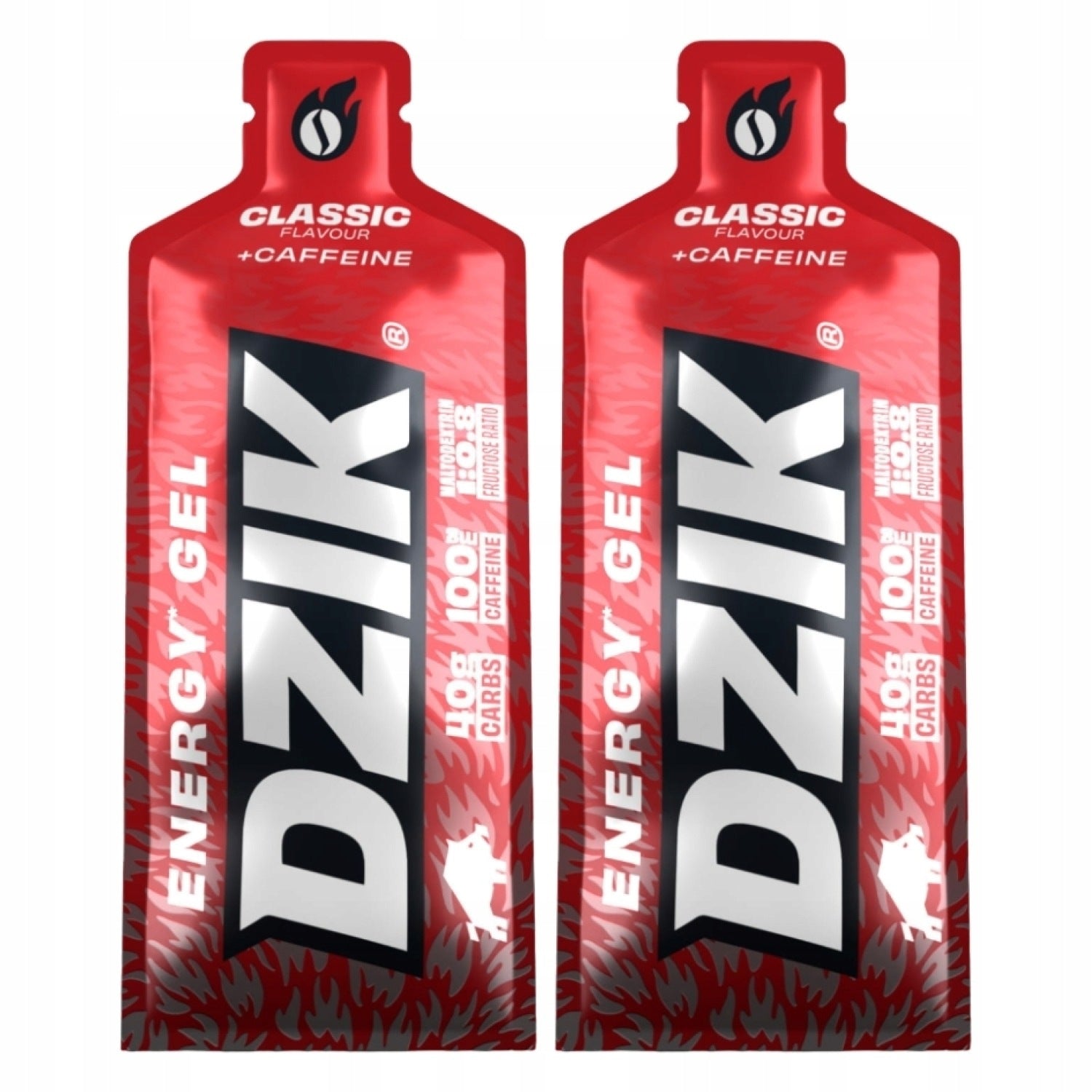 2x WK DZIK Energy Gel Classic + Caffeine Energy Gel 66 g