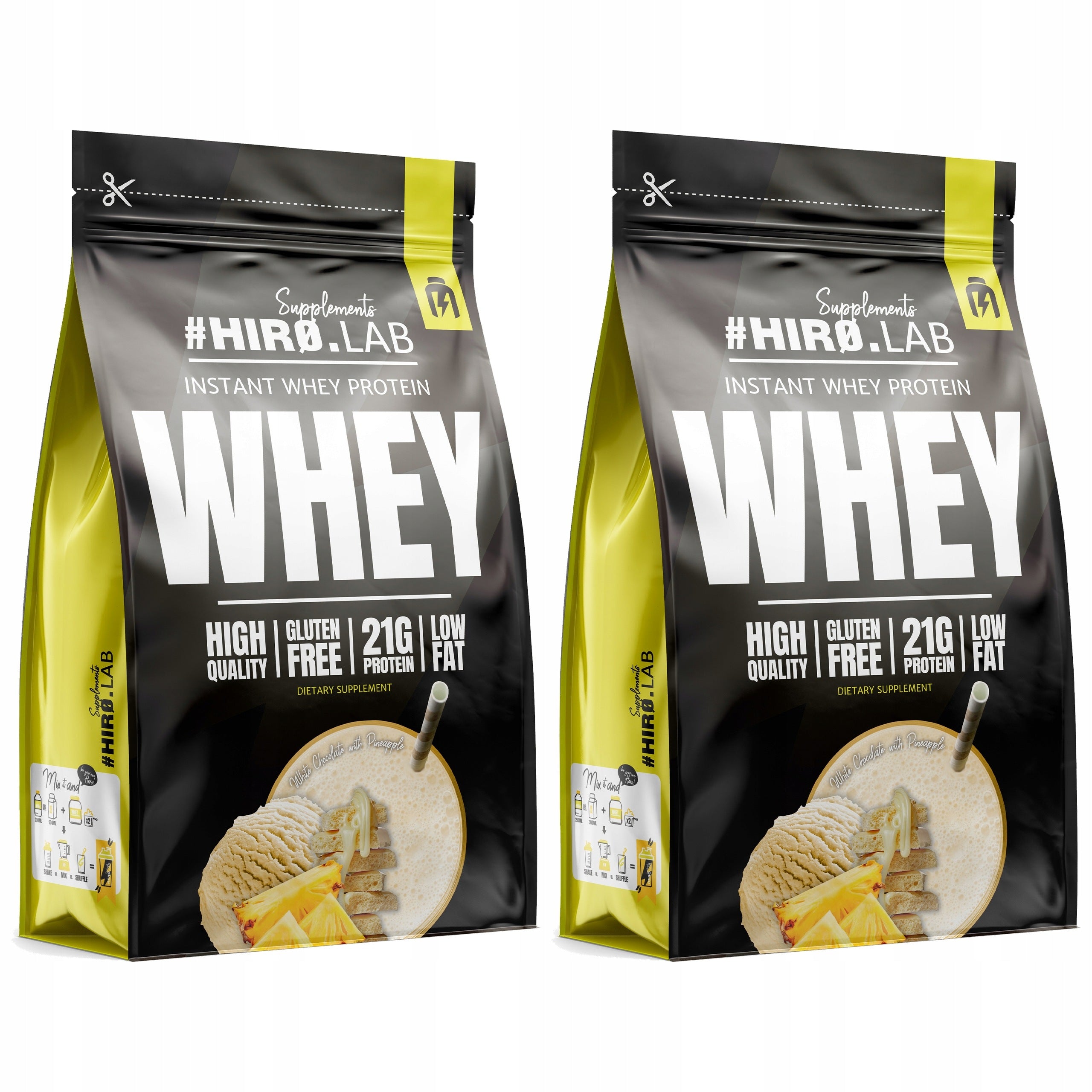 2x WPC Protein Instant Whey Protein 750g White Chocolate Pineapple H