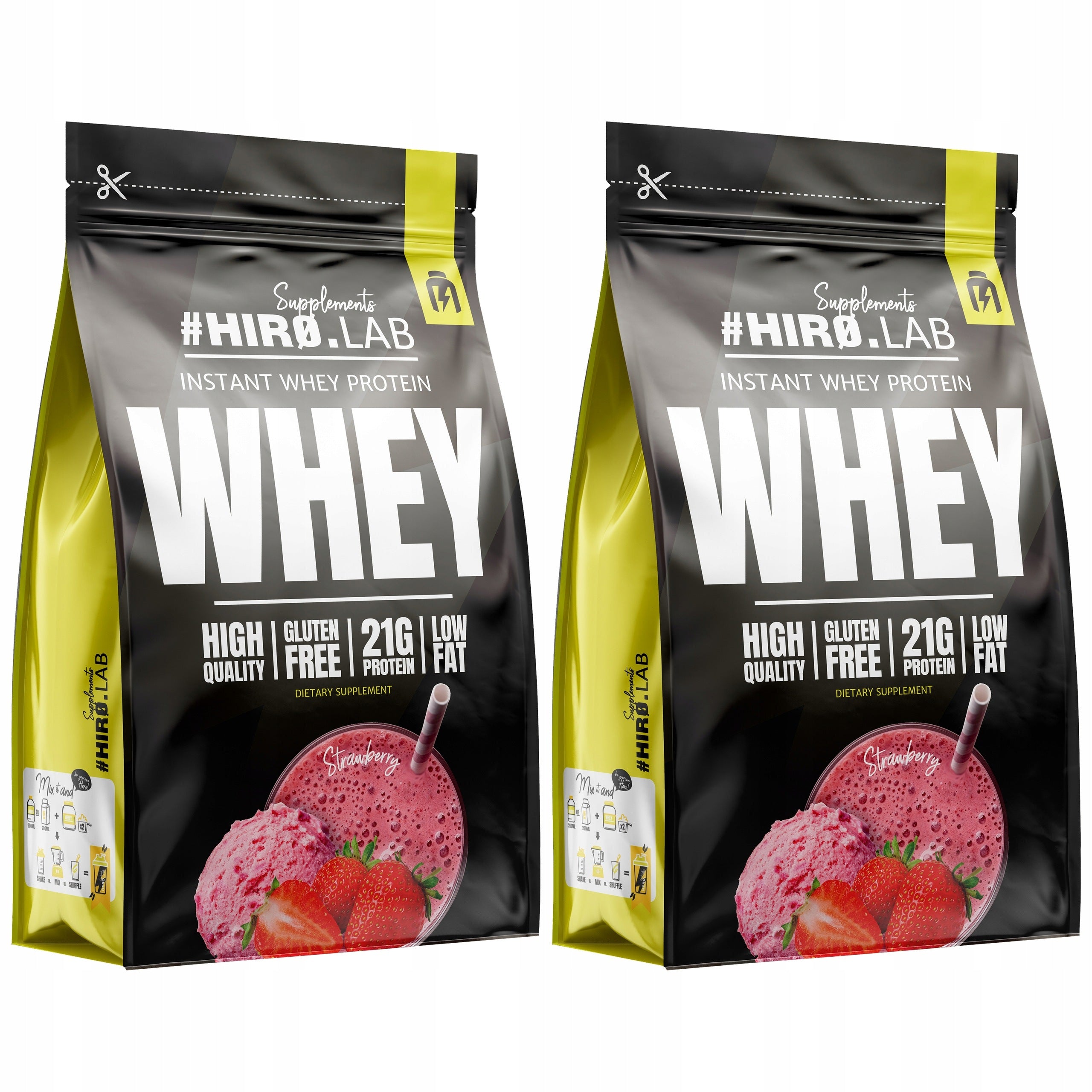 2x WPC Protein Instant Whey Protein Conditioner 750 g Hiro Strawberry