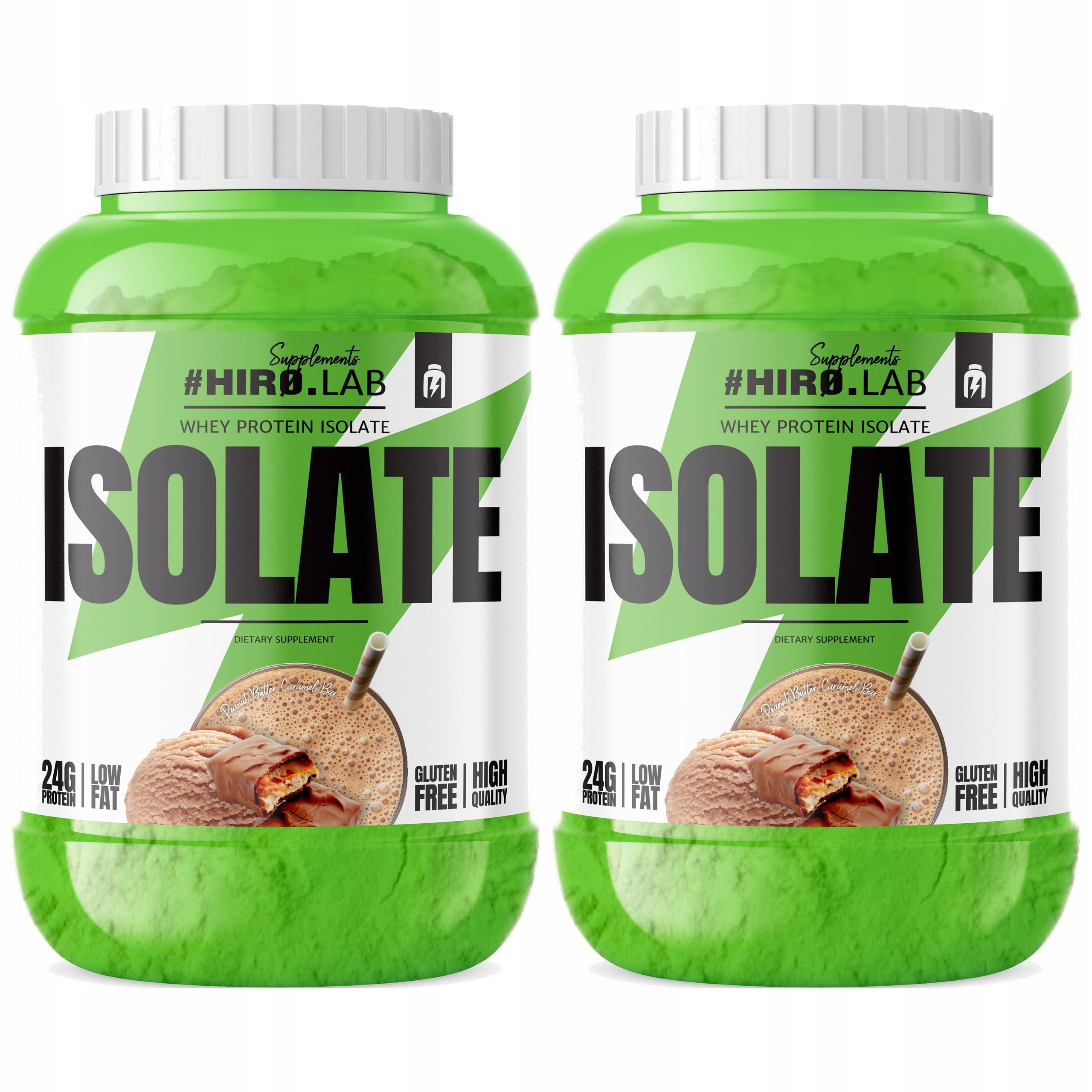 2x WPI Whey Protein Isolate 1800 g Peanut Butter Bar Caramel HI