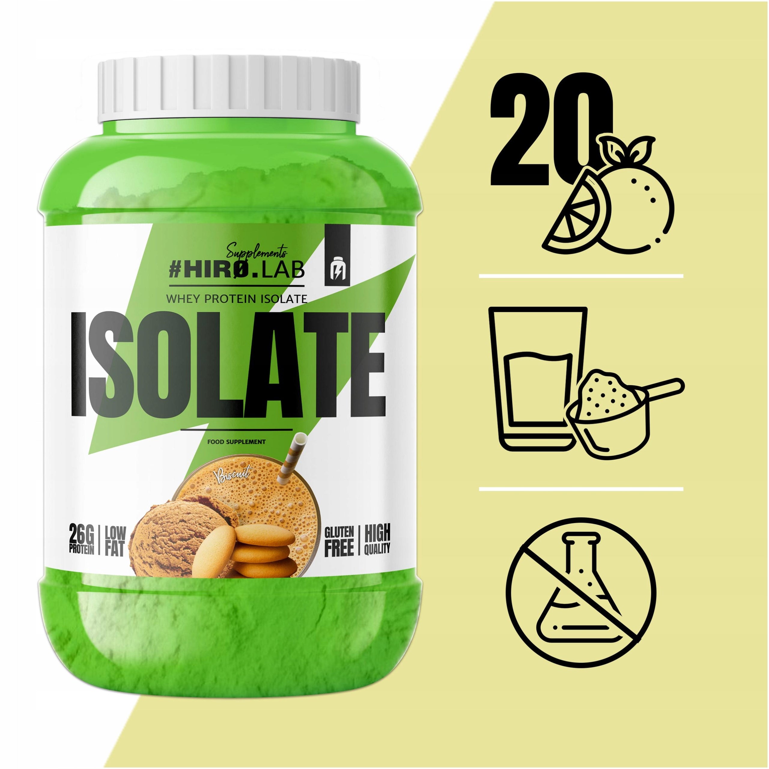 2x WPI Whey Protein Isolate Conditioner 1800 g HIRO Sponge Cake Brand HIRO.LAB