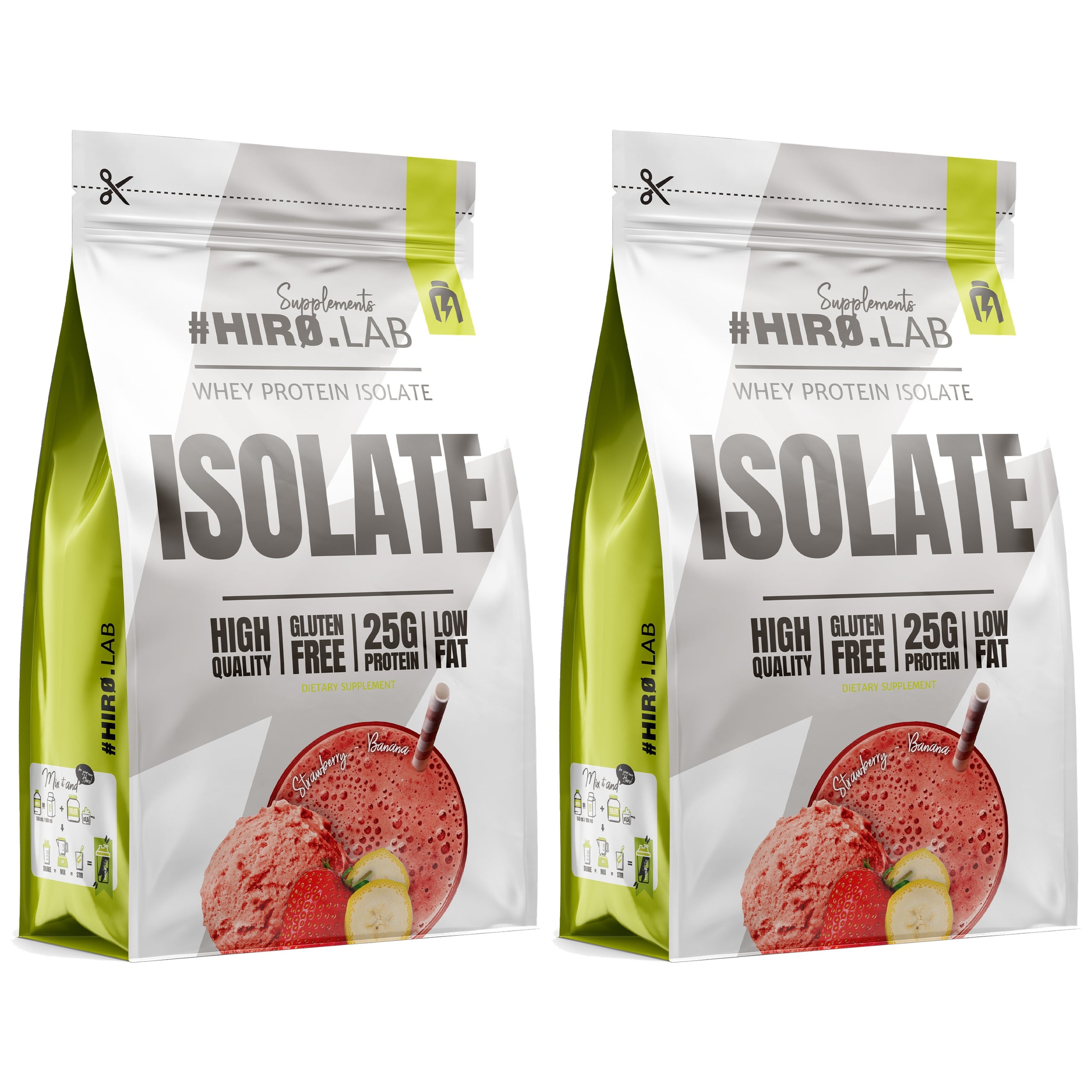 2x WPI Whey Protein Isolate Conditioner 700 g Banana Strawberry HIR
