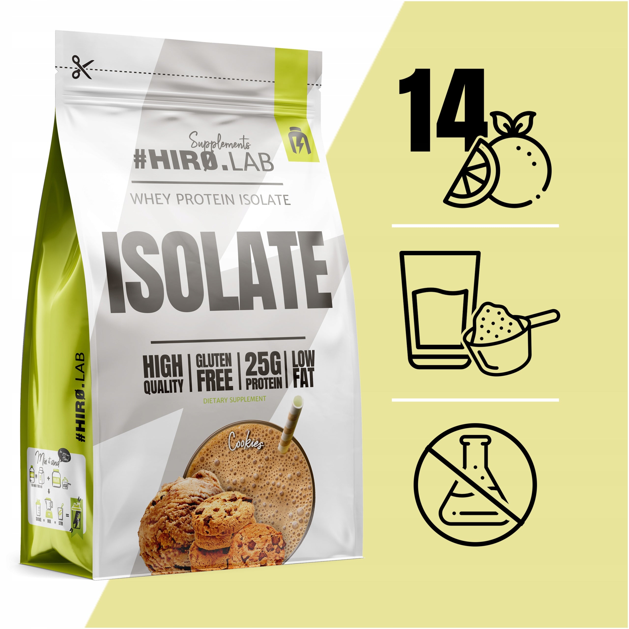 2x WPI Whey Protein Isolate Protein Conditioner 700 g HI Cookie Brand HIRO.LAB