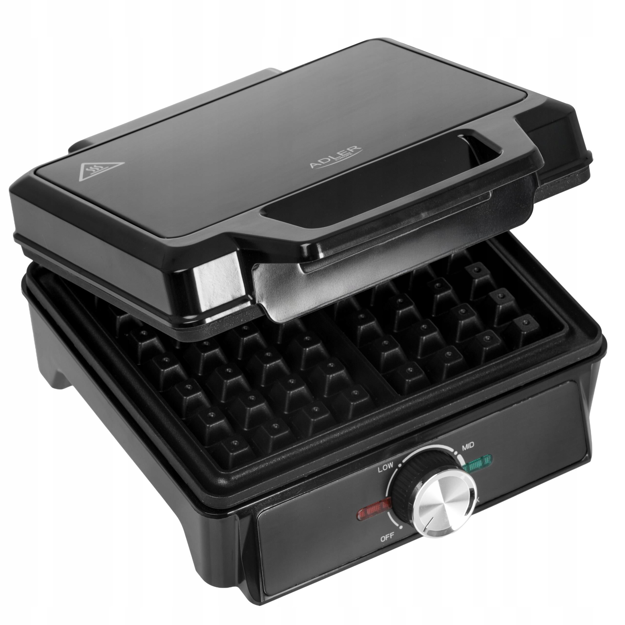 2x Waffle Iron Adler Ad 3088 2000w Black Belgian Waffles Fast Heating Model AD 3088
