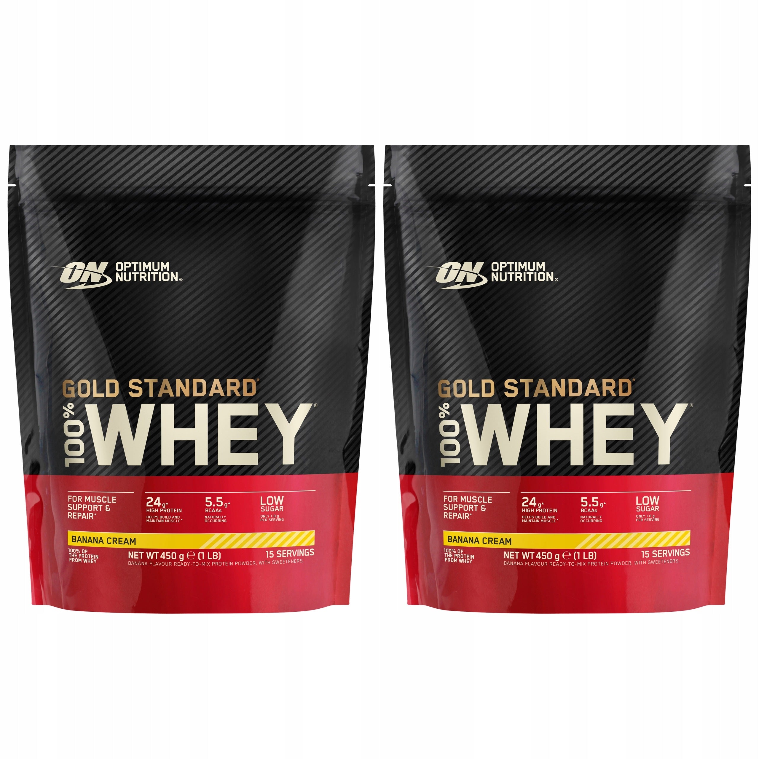 2x Whey Gold Standard Protein Isolate Concentrate 450g Optimum Nutrition