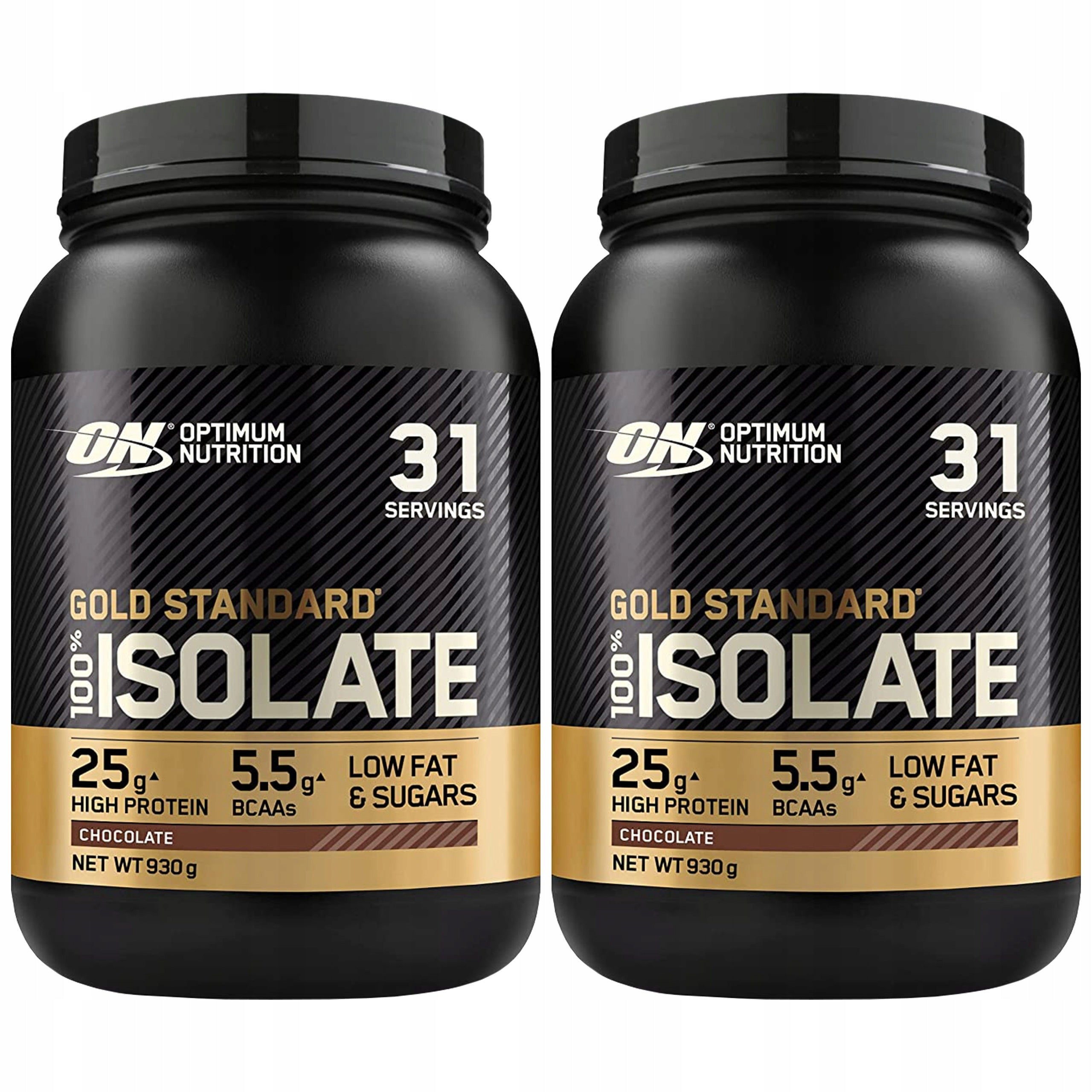 2x Whey protein isolate 83% BCAA protein 930g OPTIMUM NUTRITION
