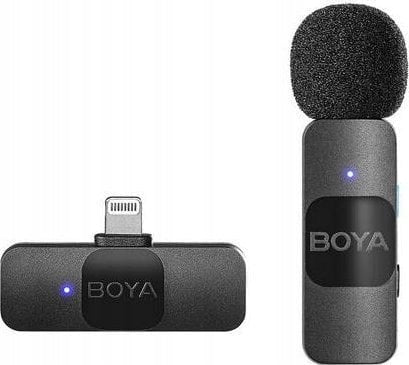 2x Wireless Microphone with Clip 120dB 2.4GHz iPhone Lightning - Black Manufacturer code BY-V1 V2.0