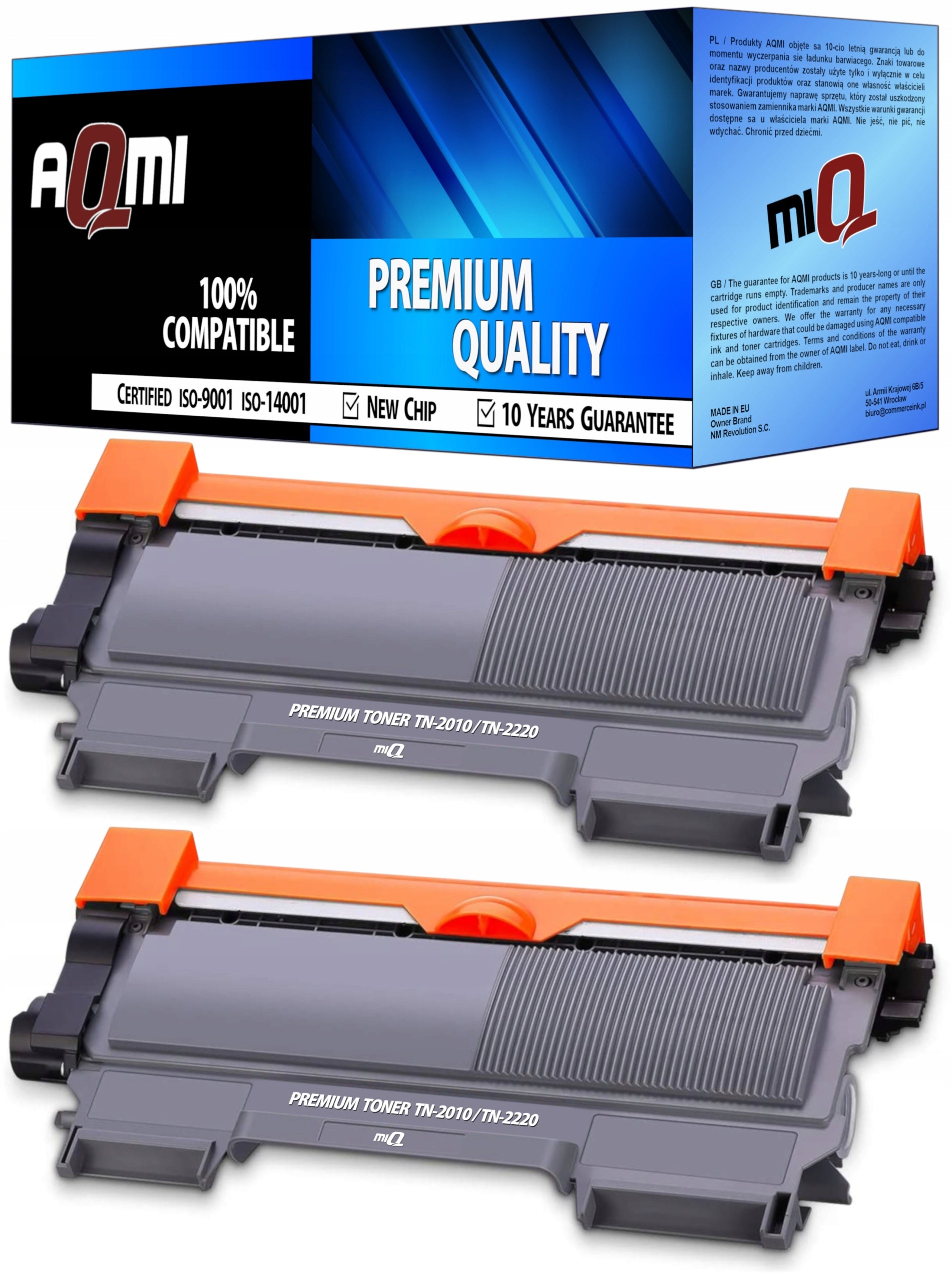 2x XL Toner TN-2220 for Brother DCP-7055 DCP-7055W HL-2130 HL-2240 HL-2250