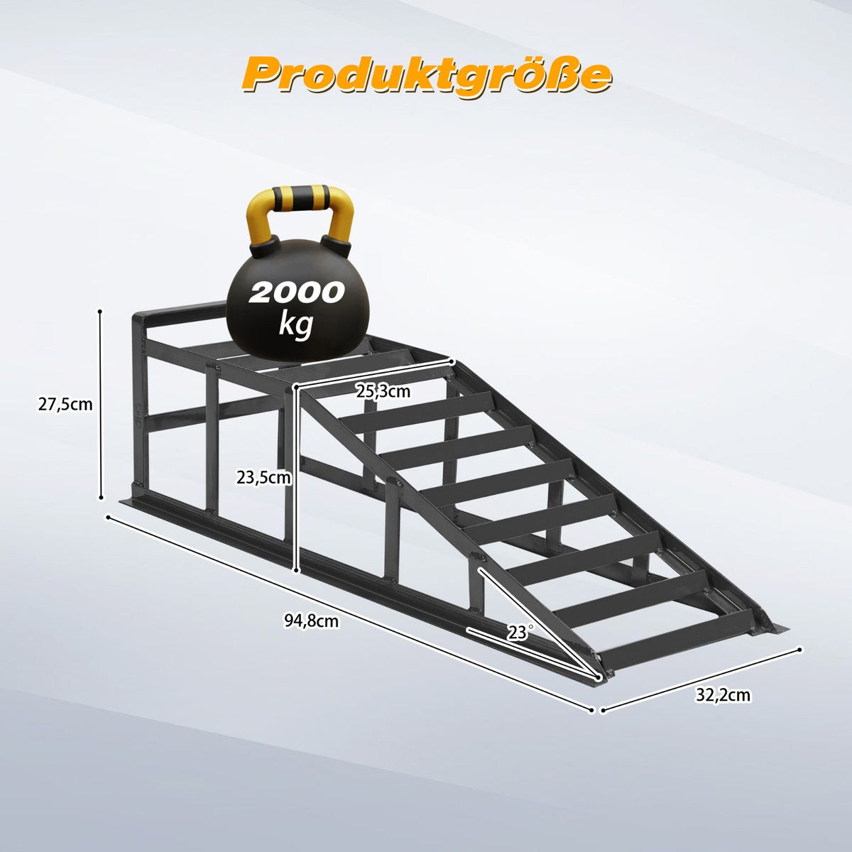 2x car overrun 2000kg adjustable steel grey Maximum lifting height 1 mm