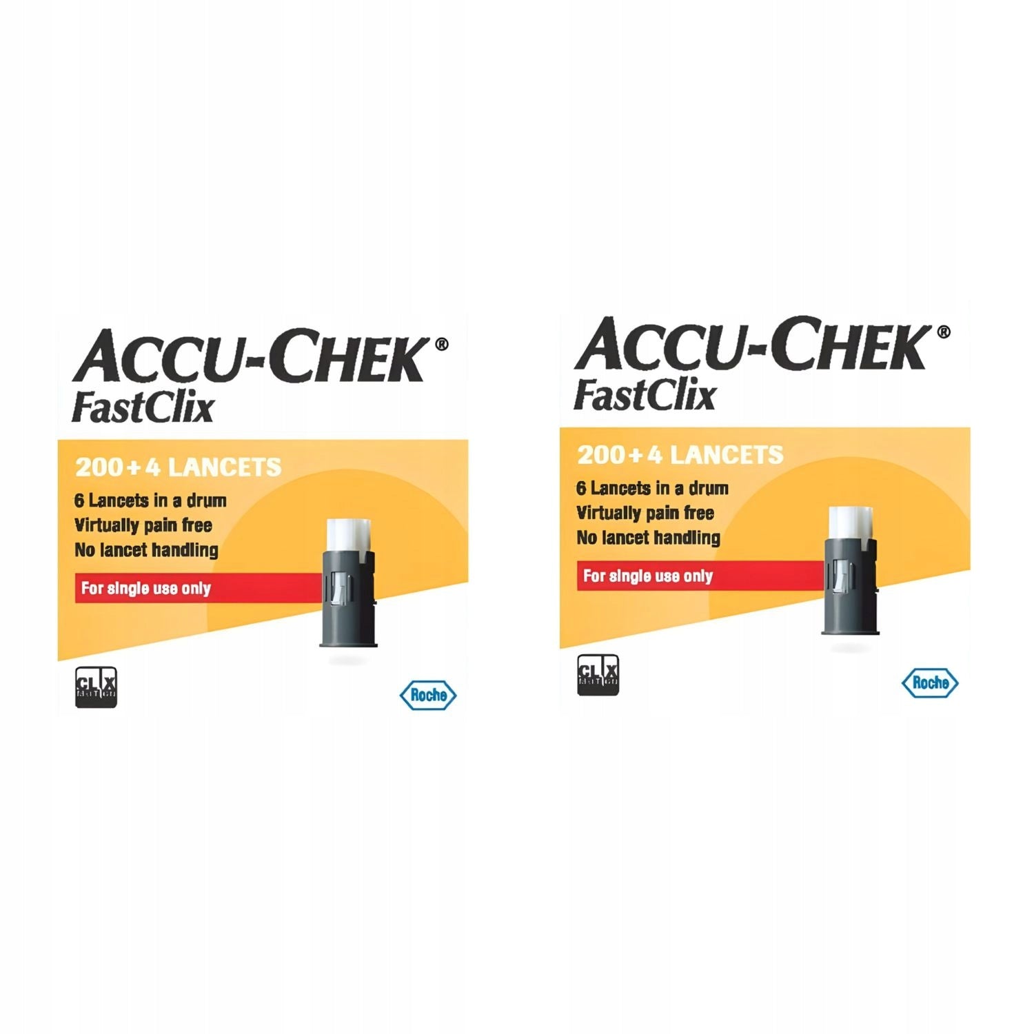2x204pcs FASTCLIX Lancets Needles for lancet diabetes glucose measurement
