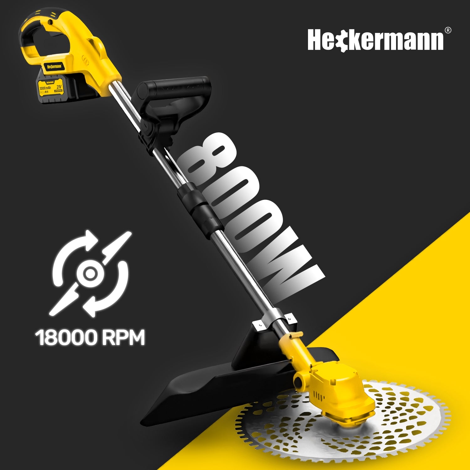 2x3Ah PAVING STONE MOSS REMOVAL CORDLESS GRASS TRIMMER Brand Heckermann