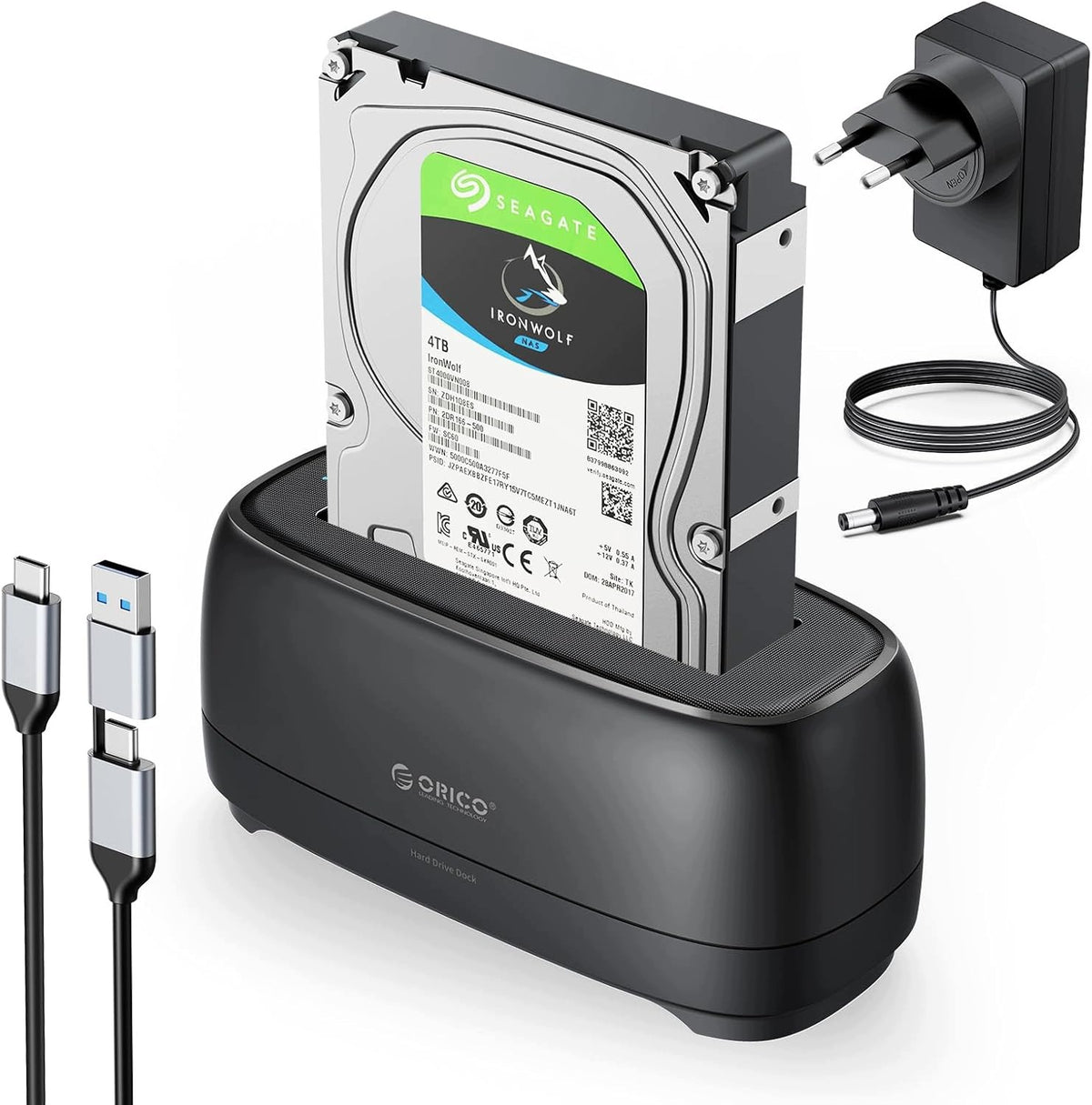3,5" 2,5" USB 3.2 HDD SSD DOCKING STATION UP TO 20TB