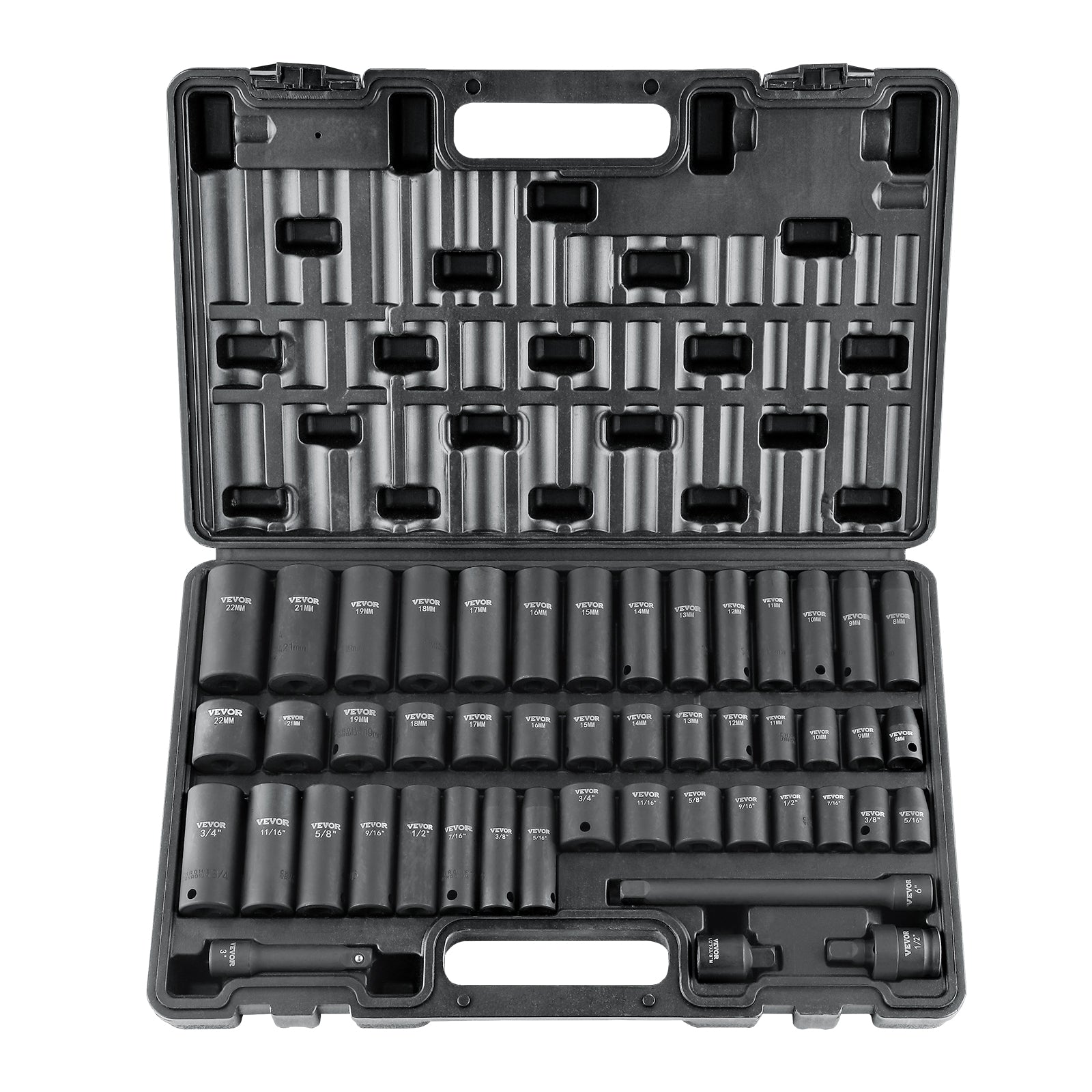 3/8 Drive Impact Socket Set 48 Piece SAE Metric 6 Point with Case Manufacturer code CJT38SAECRV48ZGF