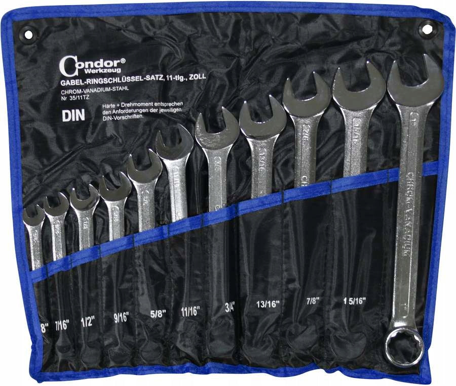 3/8'' FLAT EYE WRENCHES - 1'' 11PCS Brand Condor