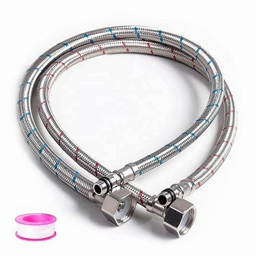 3/8 INCH 60 CM ARMORED HOSE FOR BATTERY STAINLESS STEEL 2 PCS STEEL