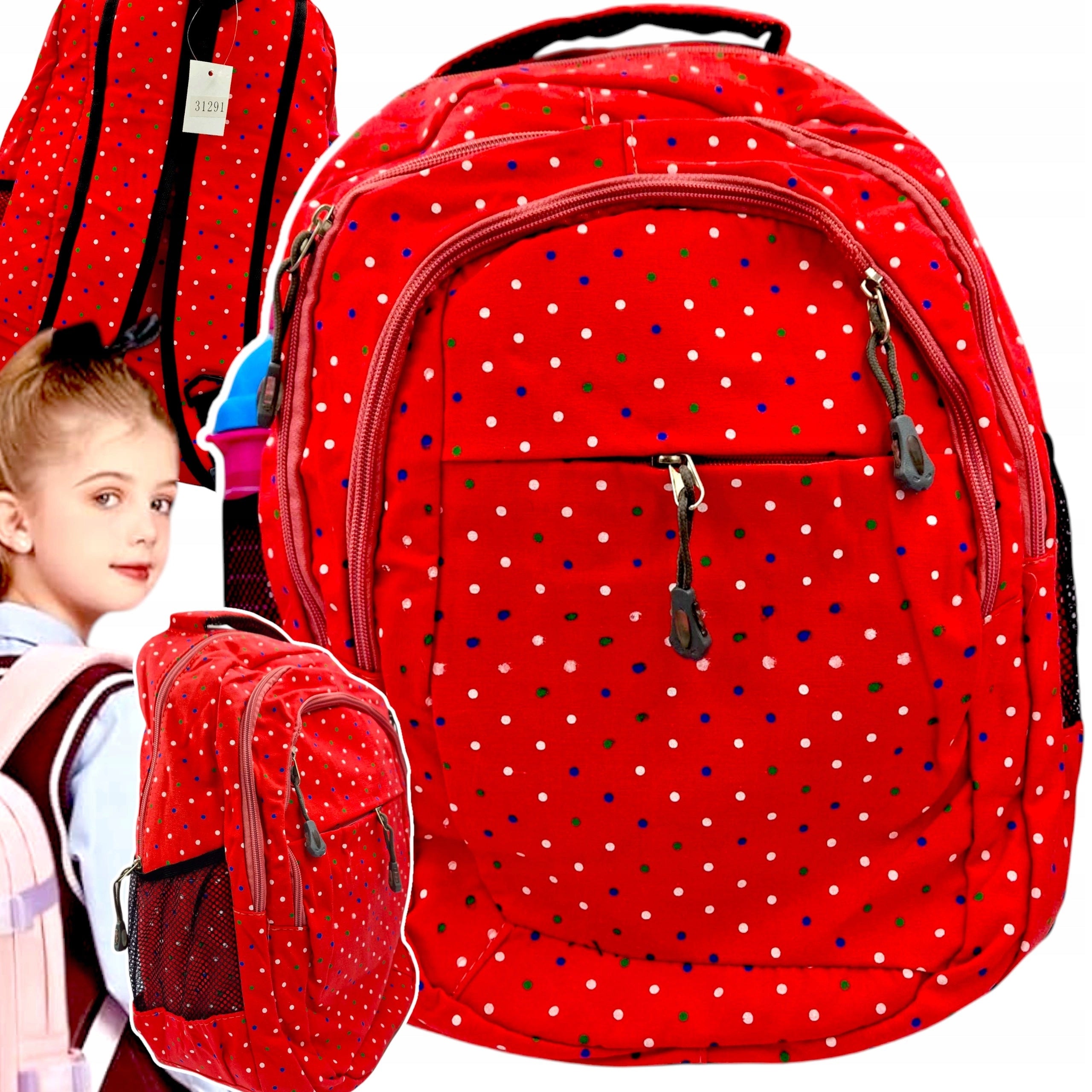 3-CHAMBER SCHOOL BACKPACK FOR SCHOOL FOR A TRIP FOR A GIRL