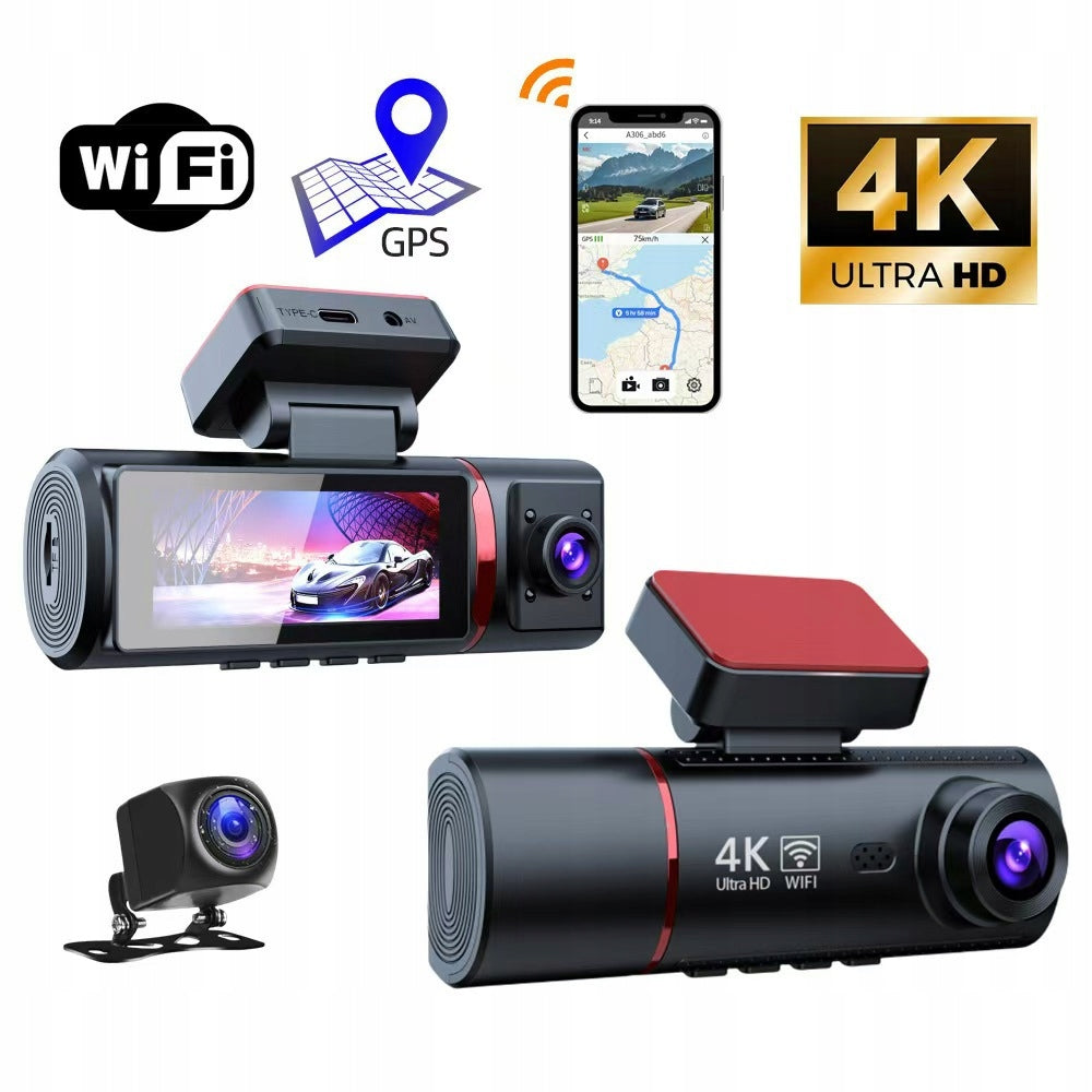 3 Channel Video Recorder REDT.IGER A3 2.5K Front Inside Rear WiFi 128GB Manufacturer code A3 2.5K Przód Wewnątrz Tył WiFi 128GB