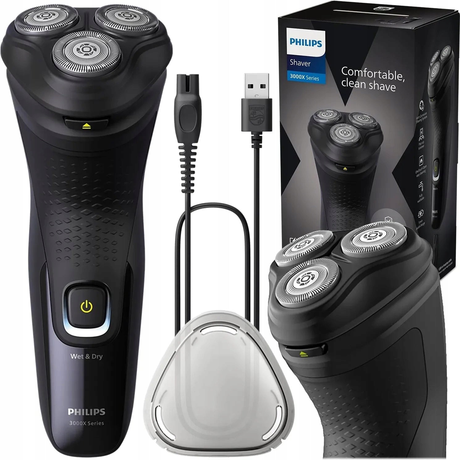 3 HEAD SHAVER PHILIPS BEARD TRIMMER FOR MEN SOLID
