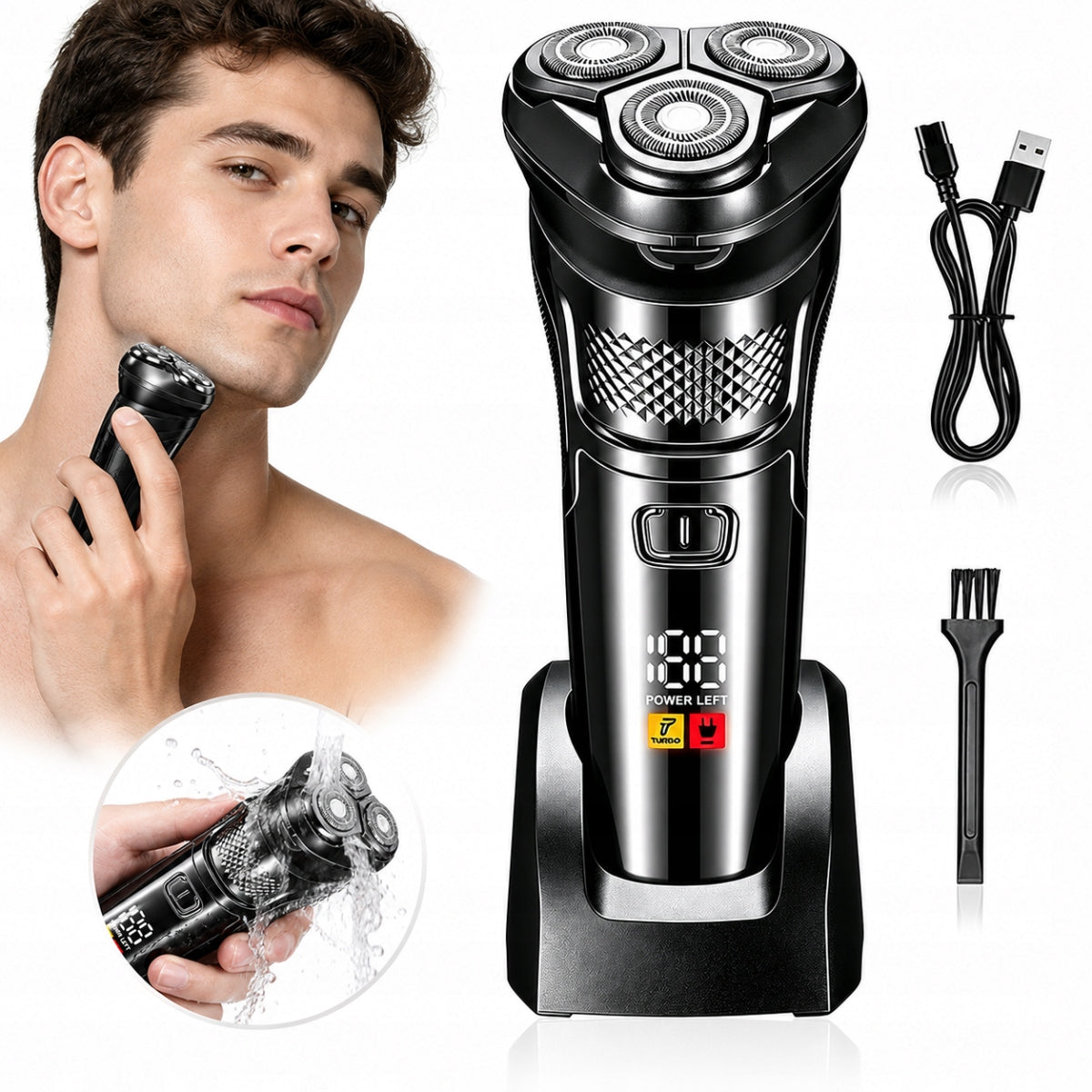 3 Head Electric Shaver Waterproof Beard Machine