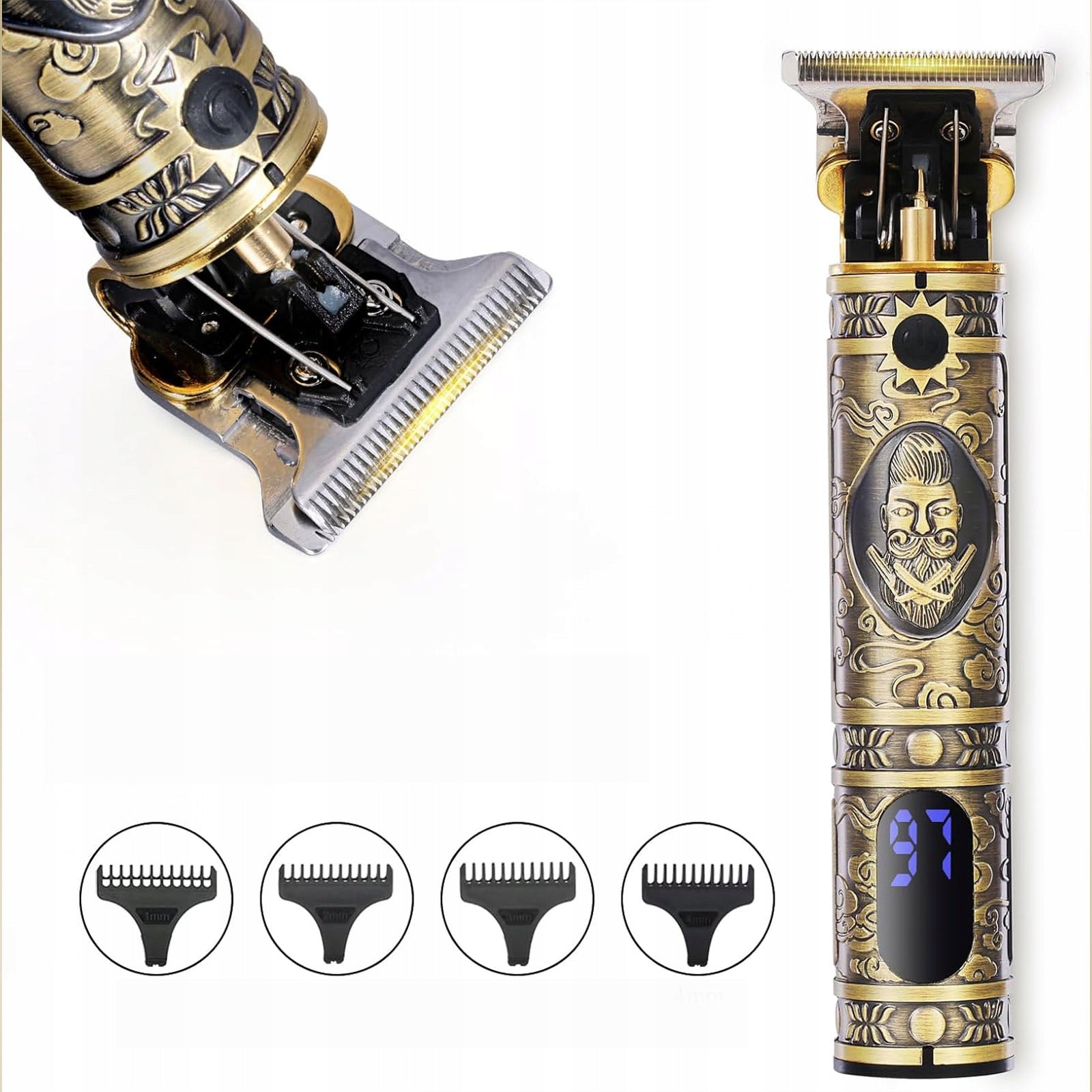3-IN-1 HAIR CLIPPER PROFESSIONAL CORDLESS LCD SHADING NOSE TRIMMER SHAVER Packaging status original