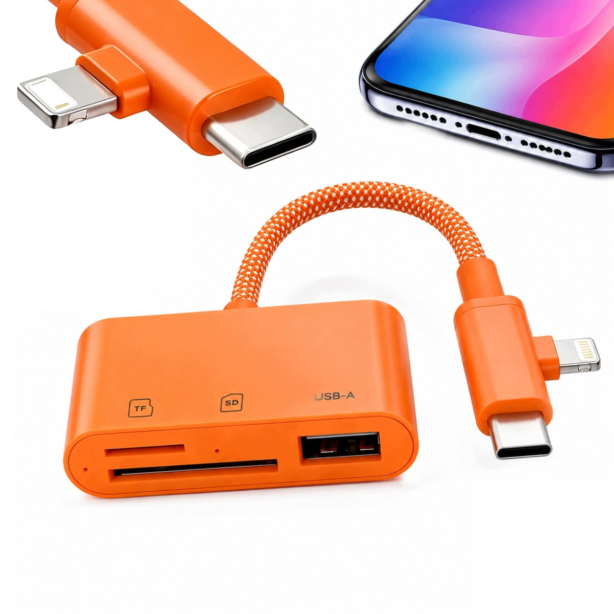 3 IN 1 TYPE C TF CARD READER SD HUB ADAPTER SD TO USB C FOR COMPUTER PHONE