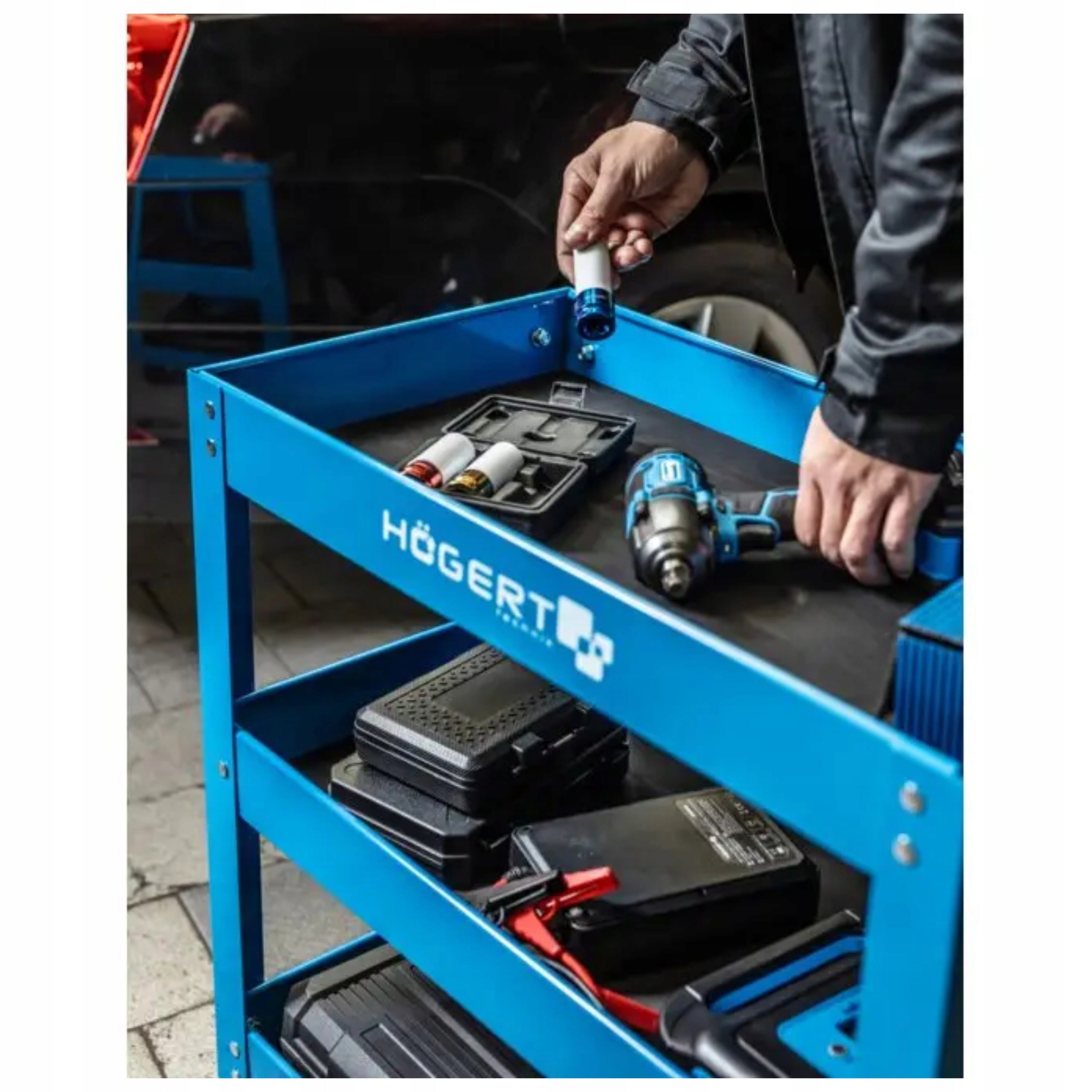 3-LEVEL OPEN WORKSHOP TROLLEY 110 KG HÖGERT TECHNIC HT7G570 Manufacturer code HT7G570
