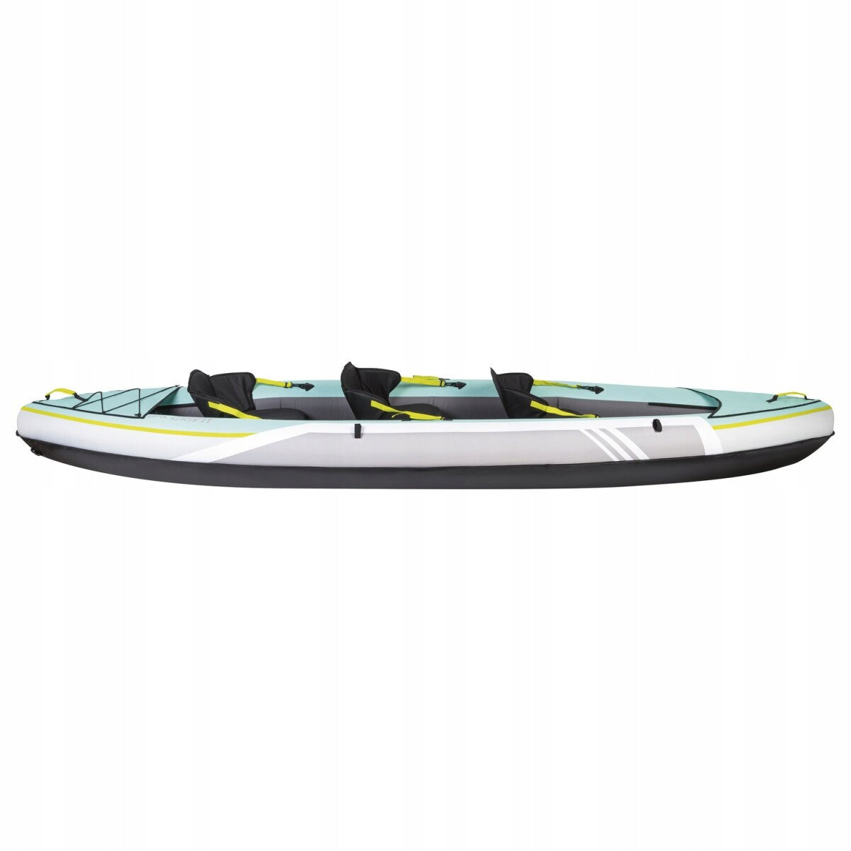 3-PERSON INFLATABLE KAYAK NEWCENTIAL 382 cm 230 kg PADDLE + PUMP + BACKPACK Length 382 cm