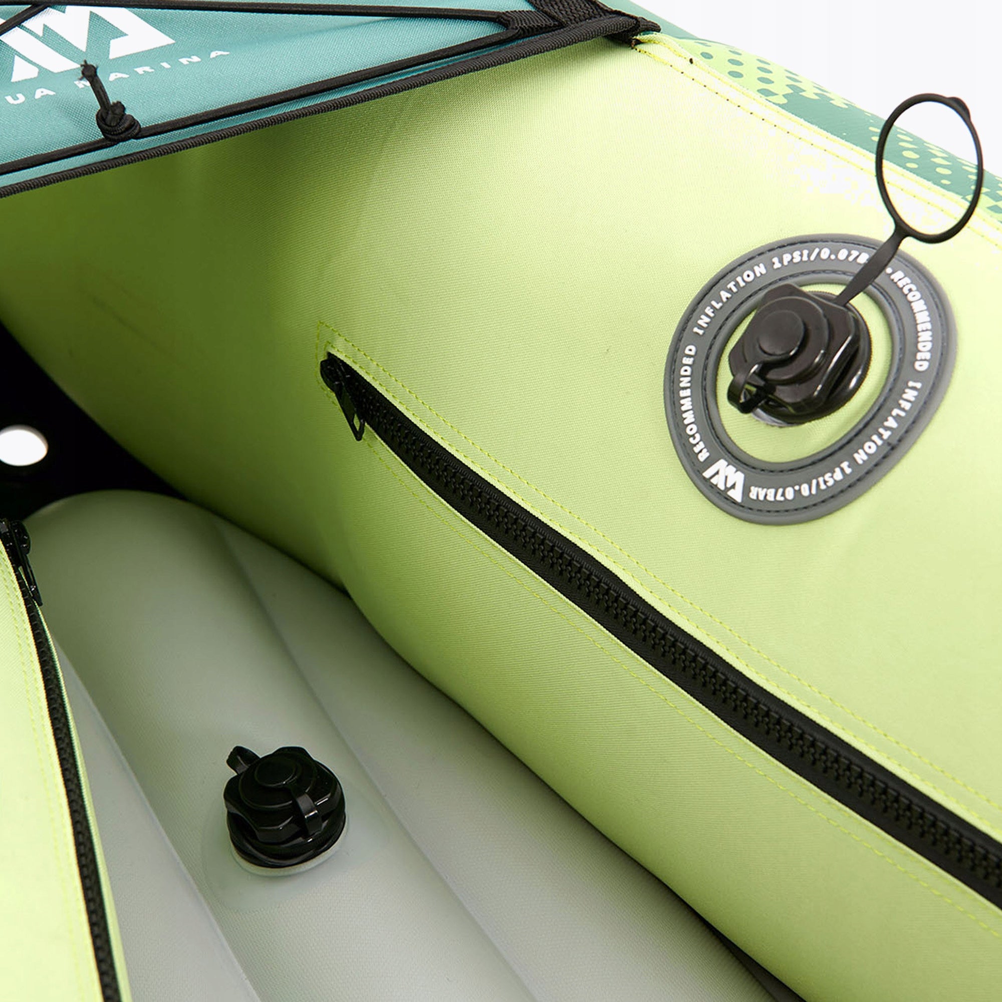 3-Person Pumped Kayak 12'2" Aqua Marina Recreational Canoe Green OS Number of seats 3