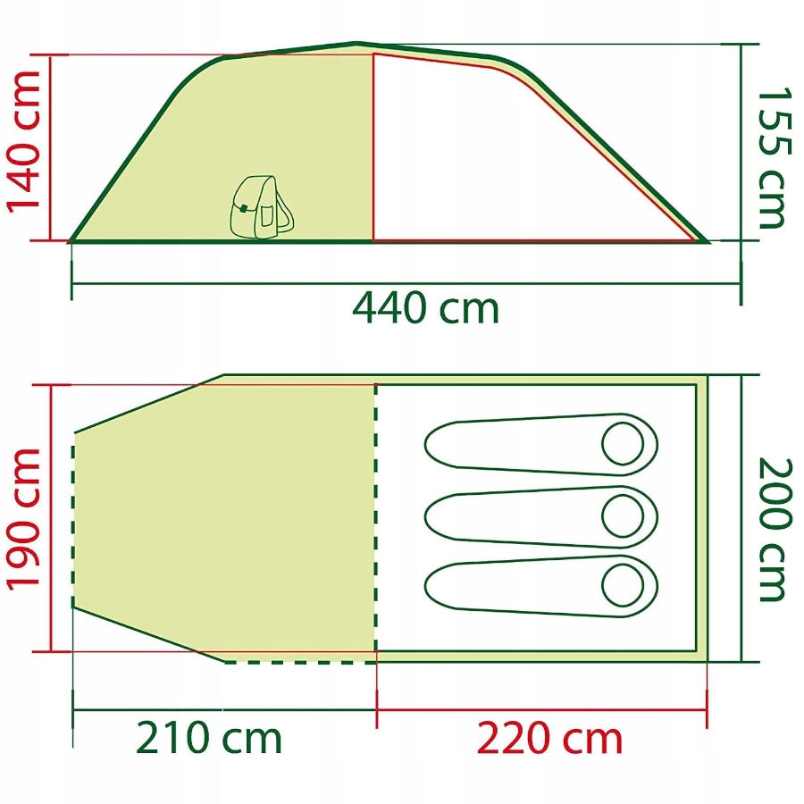 3 Person Tent Coleman Coastline 3 Plus Green Model Coastline 3+