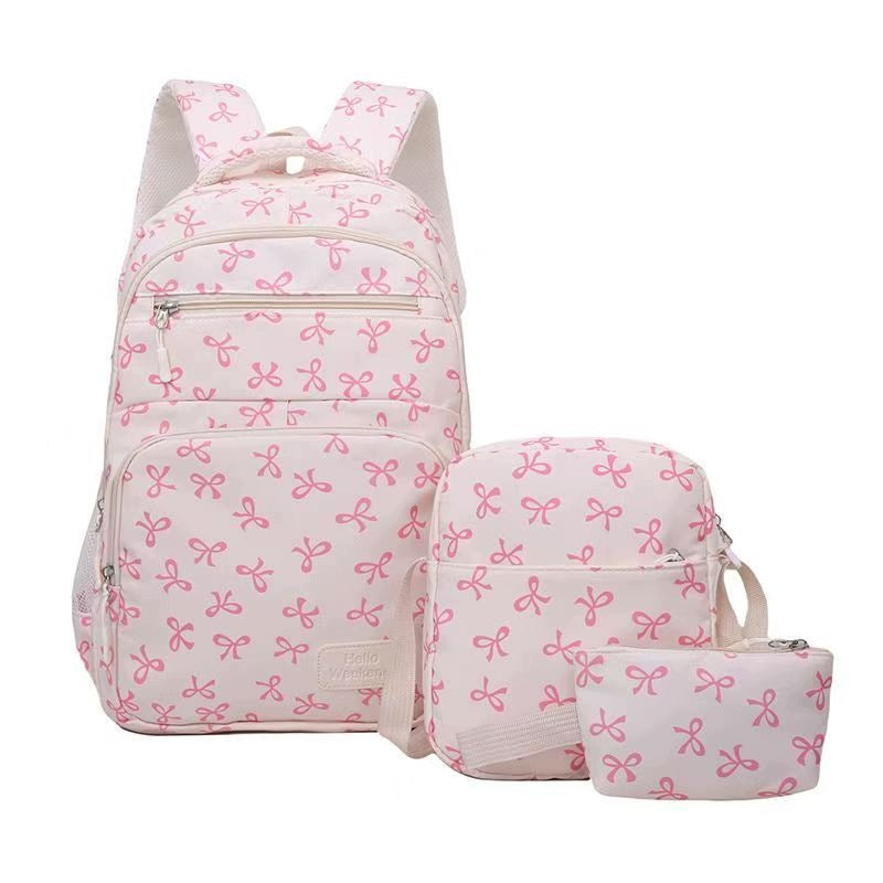 3-Piece School Backpack Set: Purse & Pouch for