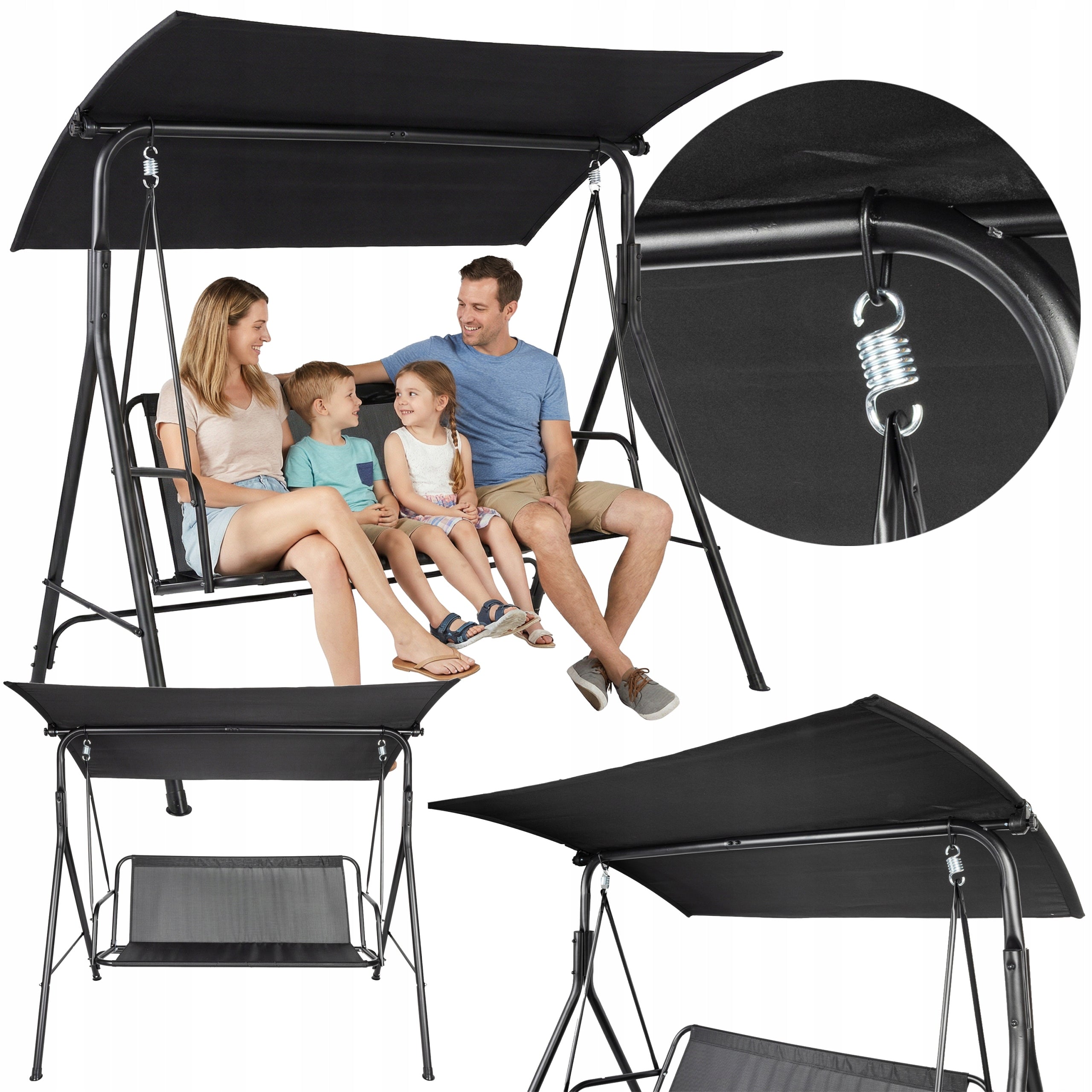 3 SEATER FREESTANDING METAL GARDEN SWING STRONG FOR BOKATO TERRACE
