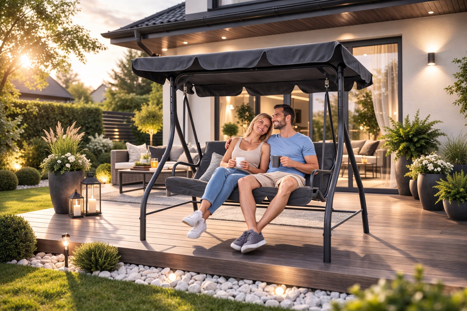 3 Seater Garden Swing Tokyo Anthracite Corciano Rocking Bench Product weight with unit packaging 30 kg