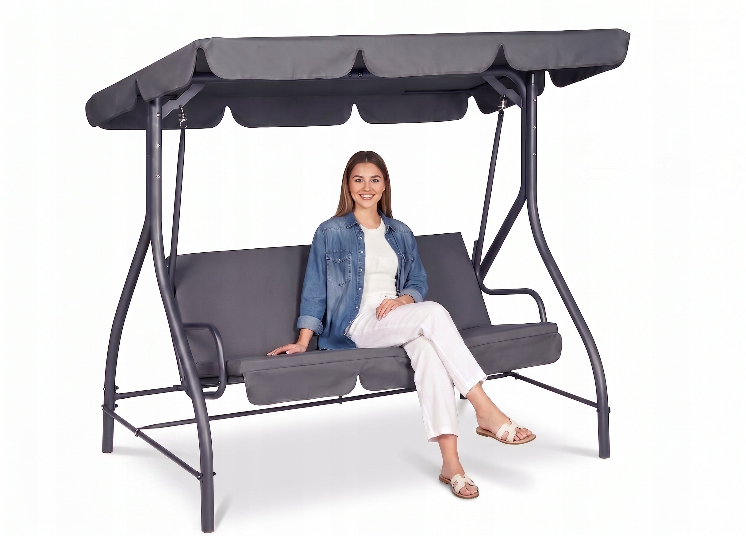 3 Seater Garden Swing Tokyo Anthracite Corciano Rocking Bench
