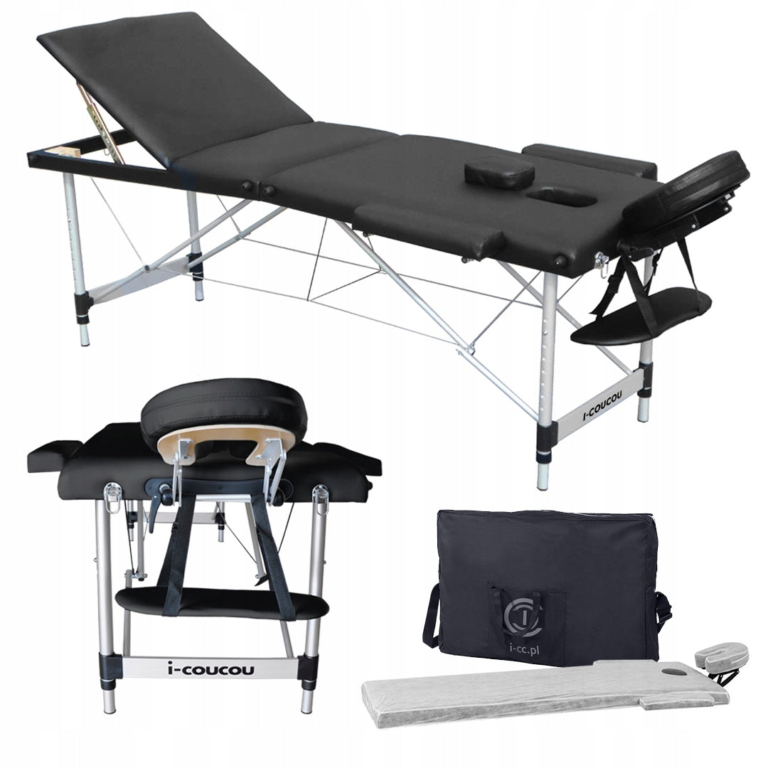 3-Seg Massage Table Portable Folding Aluminum Cosmetic Bed Couch