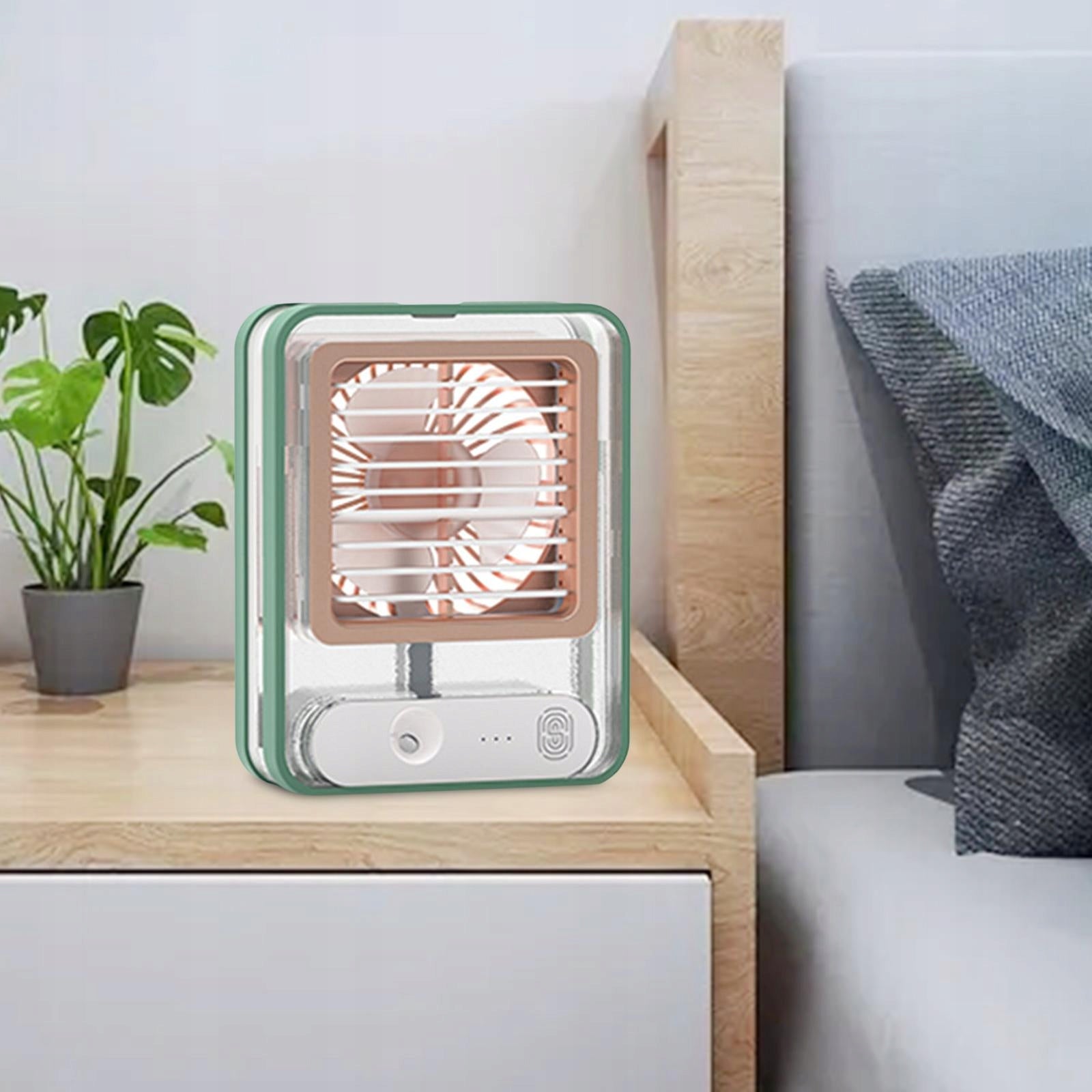 3 Speed Air Conditioner Fan W/ Night Light USB Rechargeable for Green Power 1 W