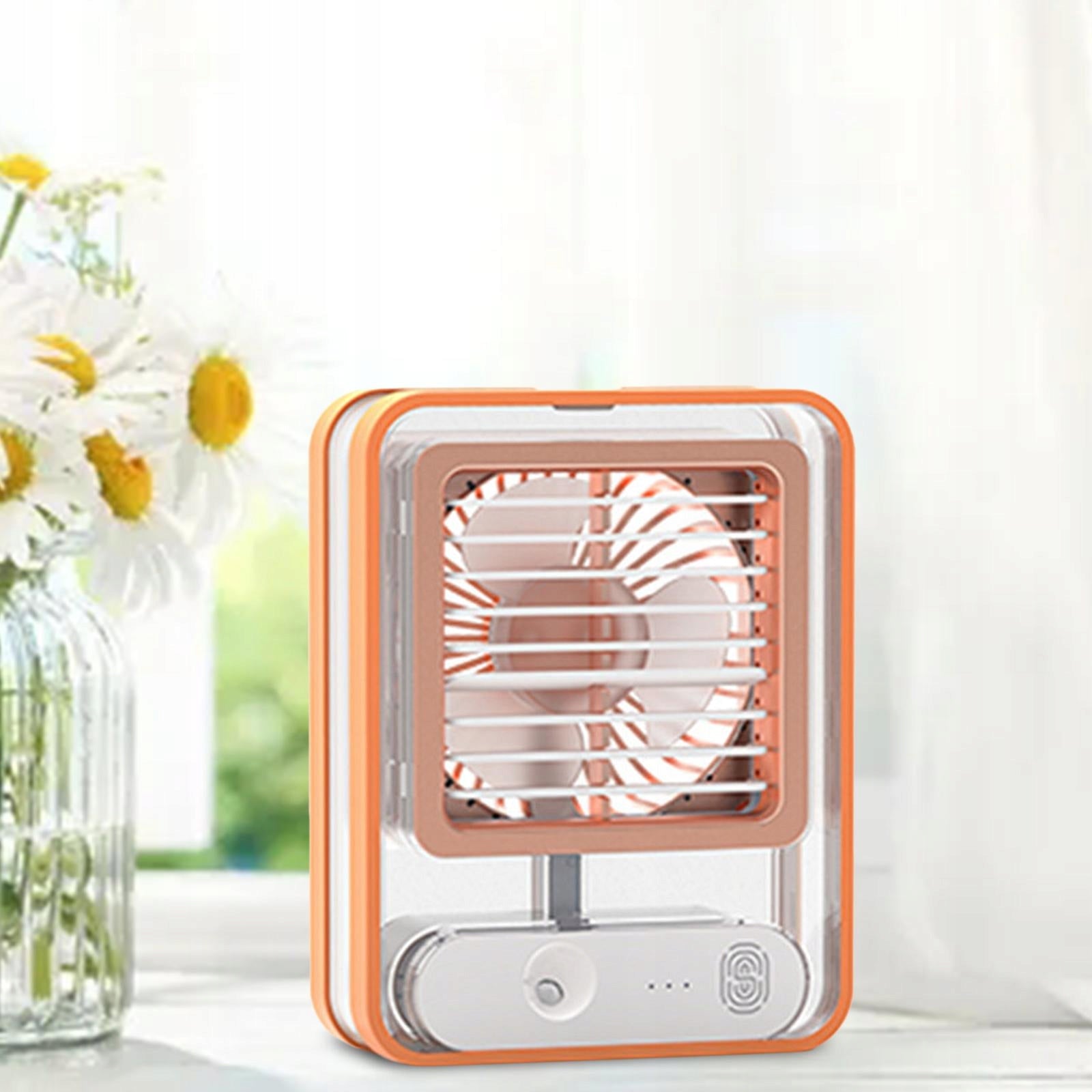 3 Speed Air Conditioner Fan W/ Night Light USB Rechargeable for Yellow Dominant color other